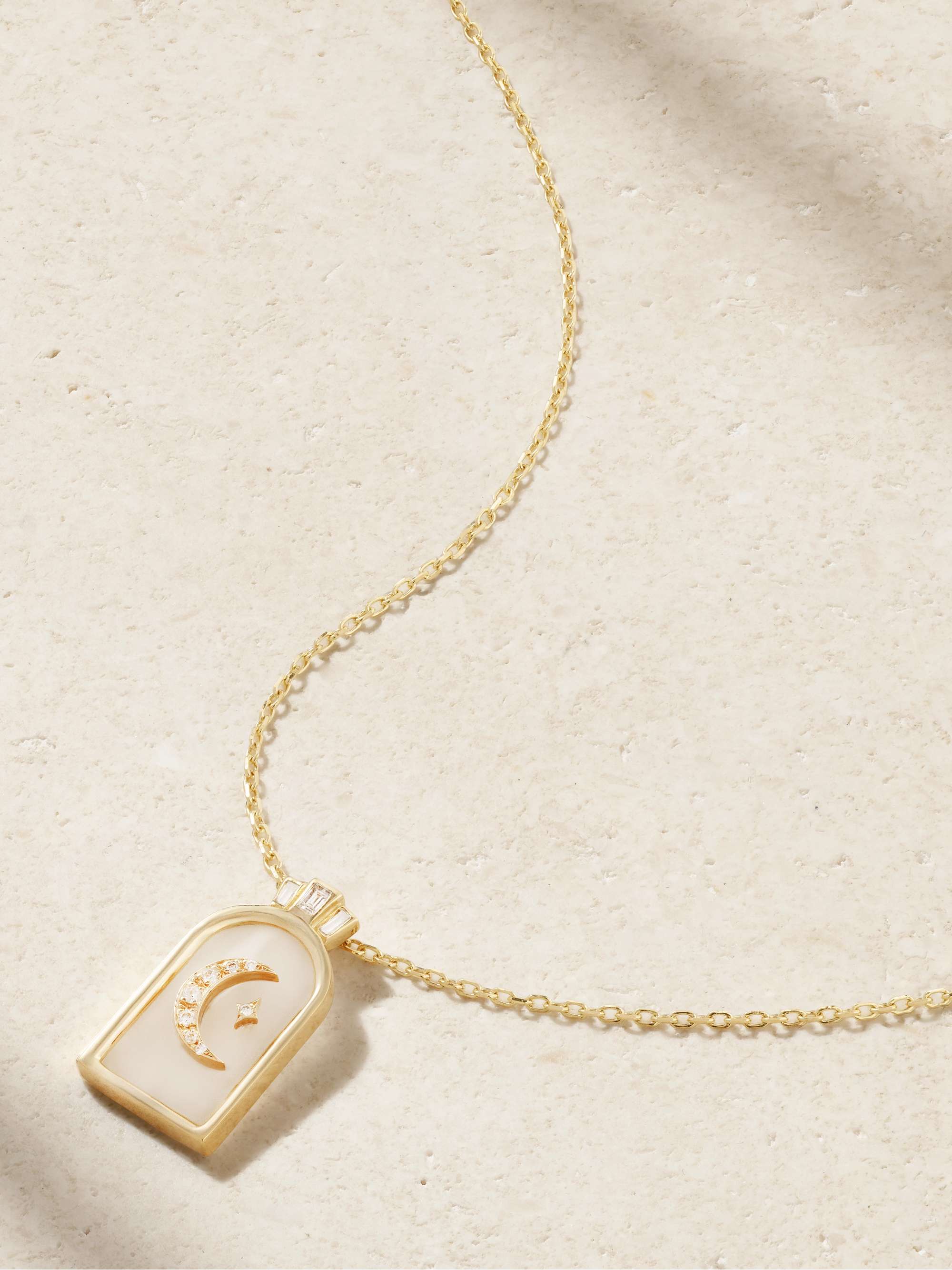 L'ATELIER NAWBAR Hilal 18-karat gold, rock crystal and diamond necklace