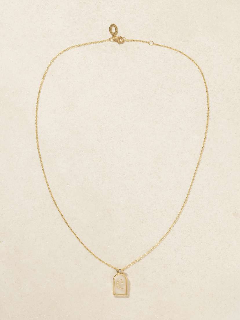 L’Atelier Nawbar Hilal 18-karat Gold, Rock Crystal And Diamond Necklace