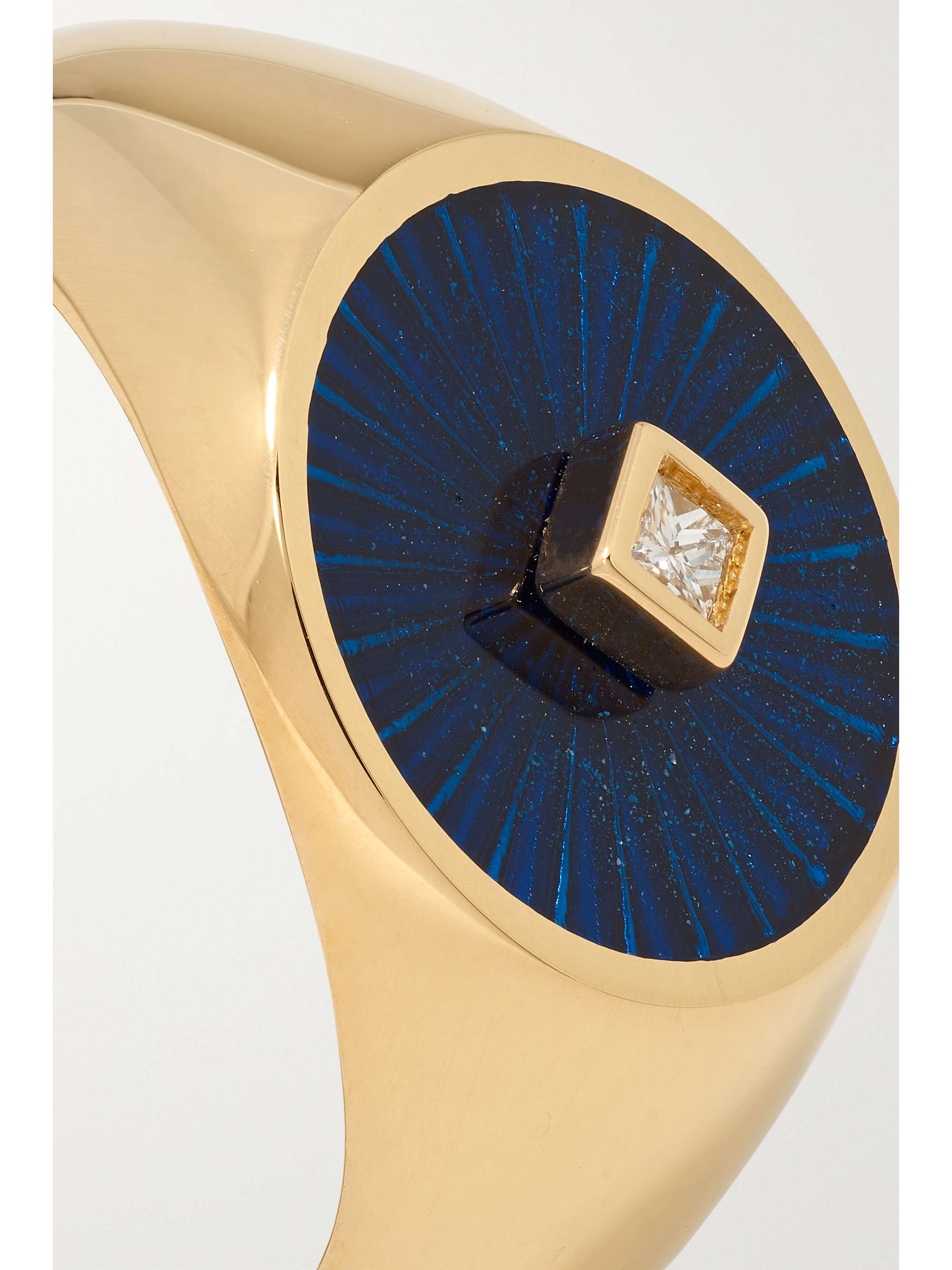 L'ATELIER NAWBAR Radiate Eternity 18-karat gold, enamel and diamond signet ring