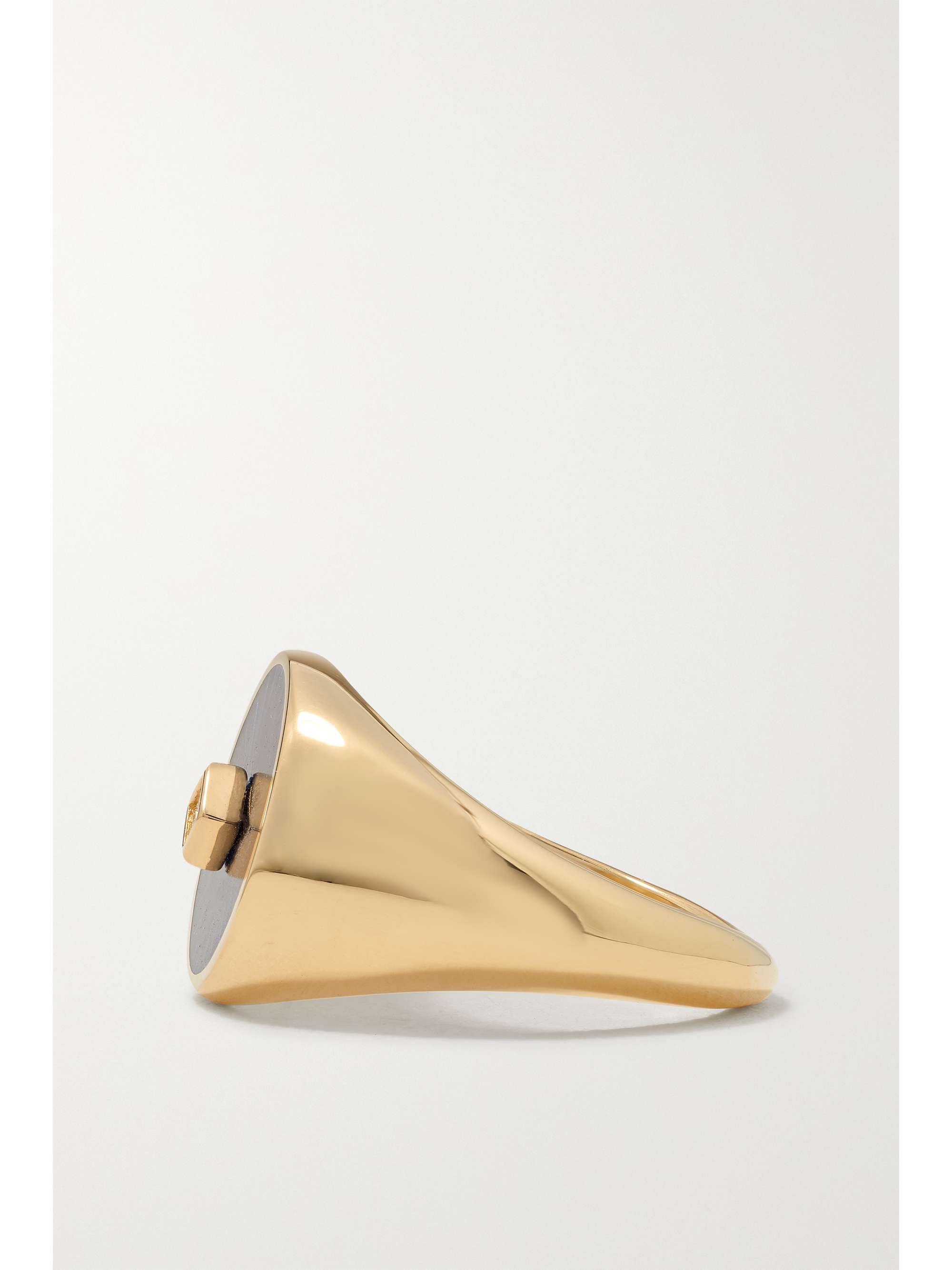 L'ATELIER NAWBAR Radiate Eternity 18-karat gold, enamel and diamond signet ring