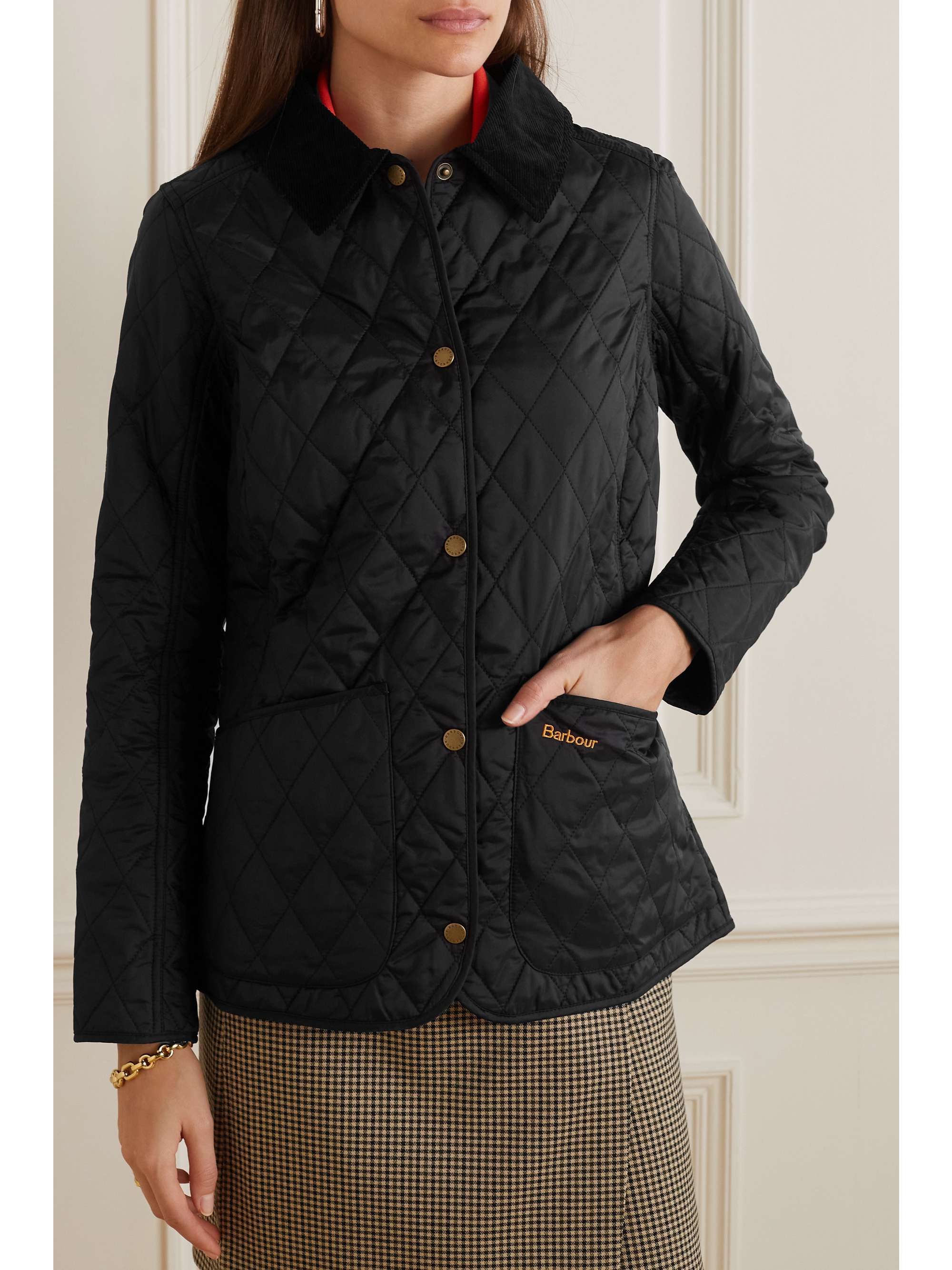 BARBOUR Annandale corduroytrimmed quilted shell jacket NETAPORTER