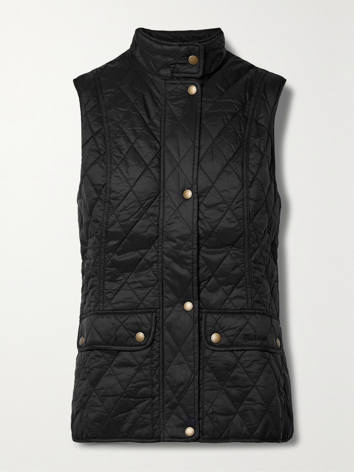 Shop Barbour Otterburn Quilted Padded Shell Vest In Black