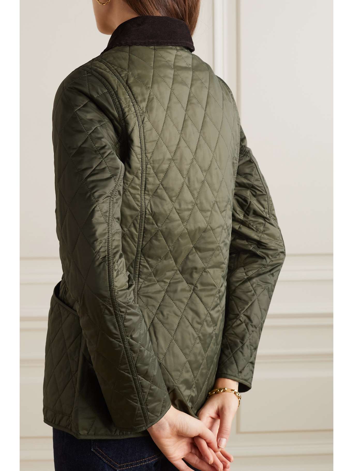 BARBOUR Annandale corduroytrimmed quilted shell jacket NETAPORTER
