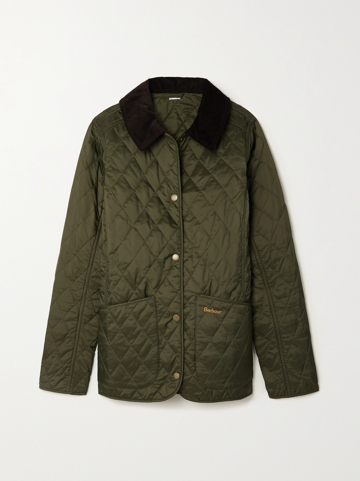 Barbour Annandale Corduroy-trimmed Quilted Shell Jacket - Green