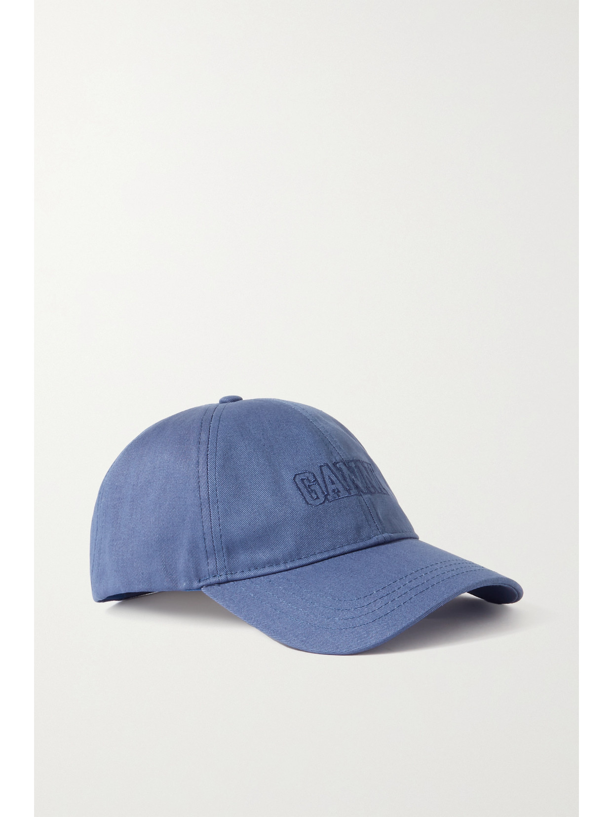 GANNI - Embroidered Cotton-twill Baseball Cap - Blue