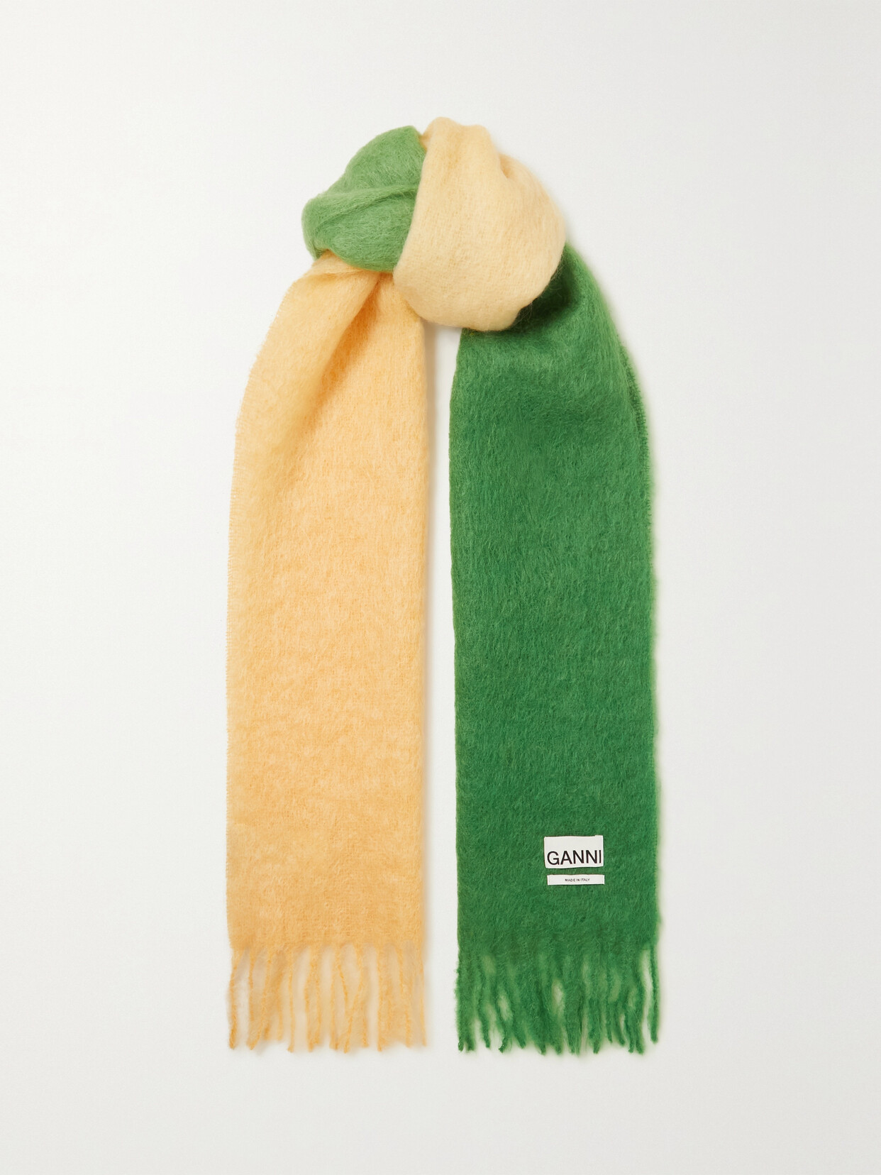 GANNI - Ombré Mohair-blend Scarf - Green