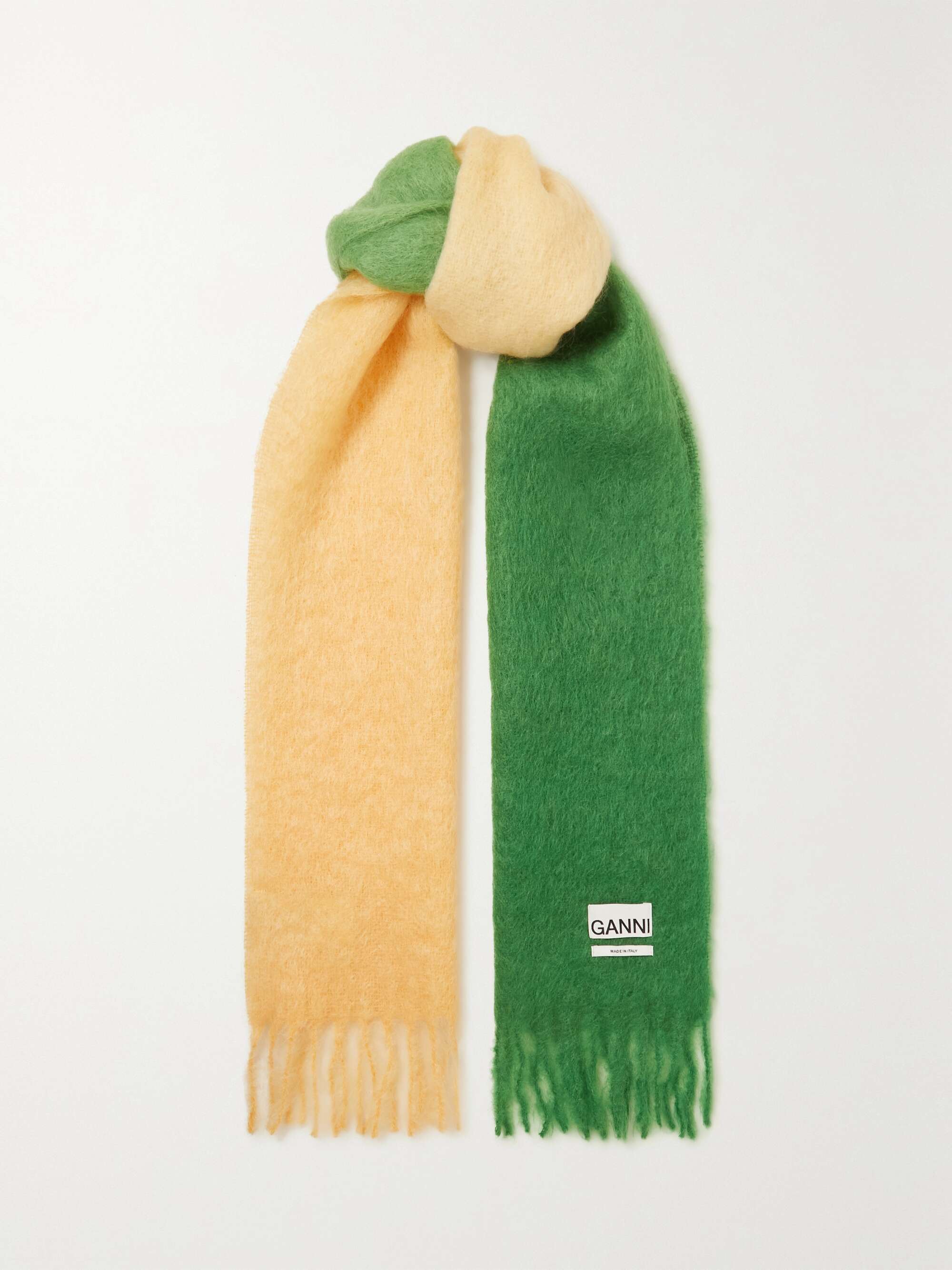 GANNI Ombré mohair-blend scarf | NET-A-PORTER