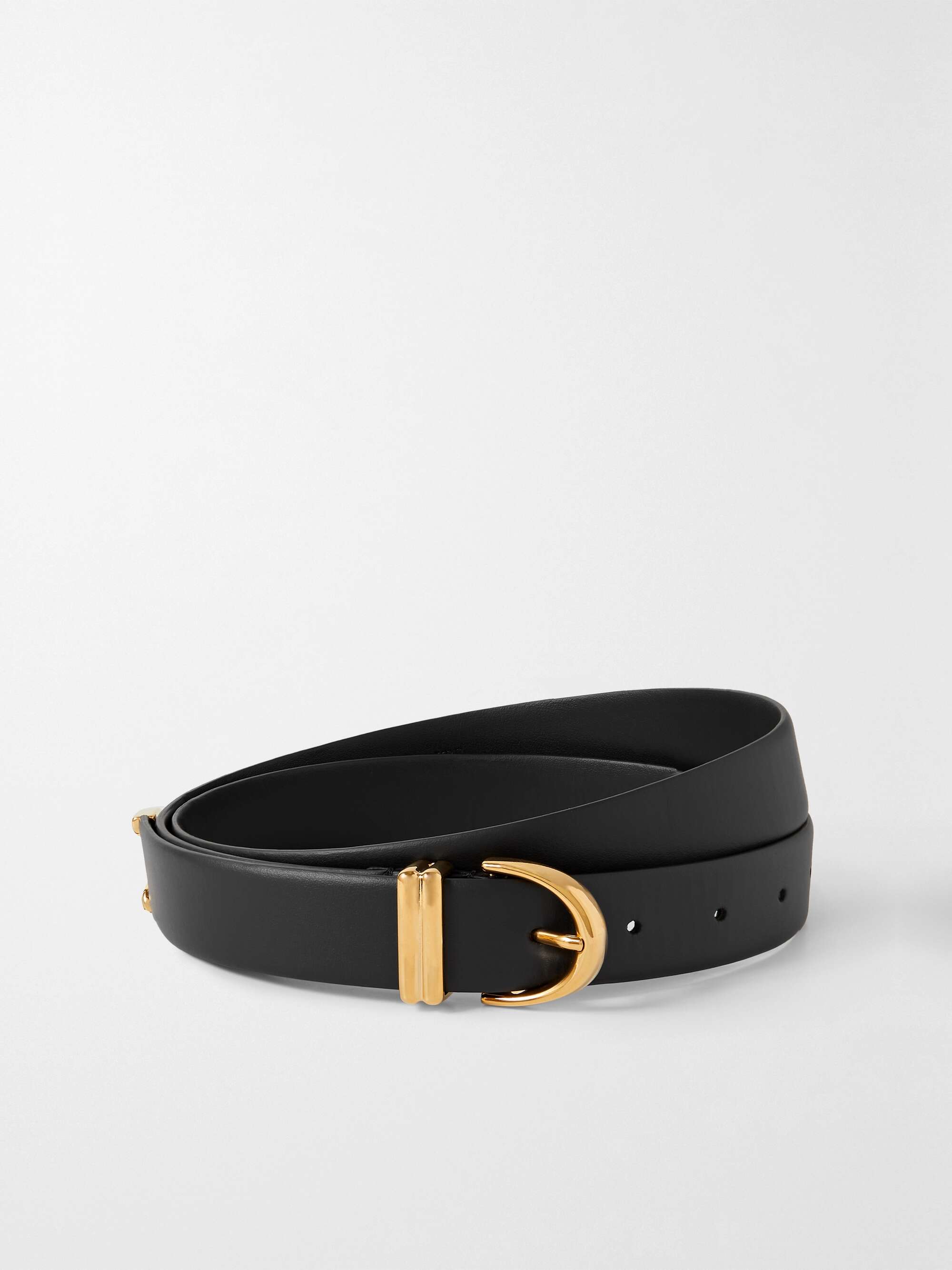 The Bambi Belt in Black Leather with Gold– KHAITE