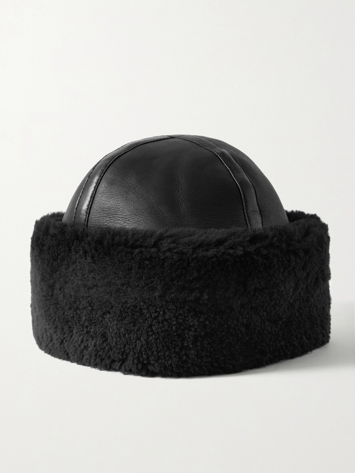 Shop Totême Shearling Hat In Black