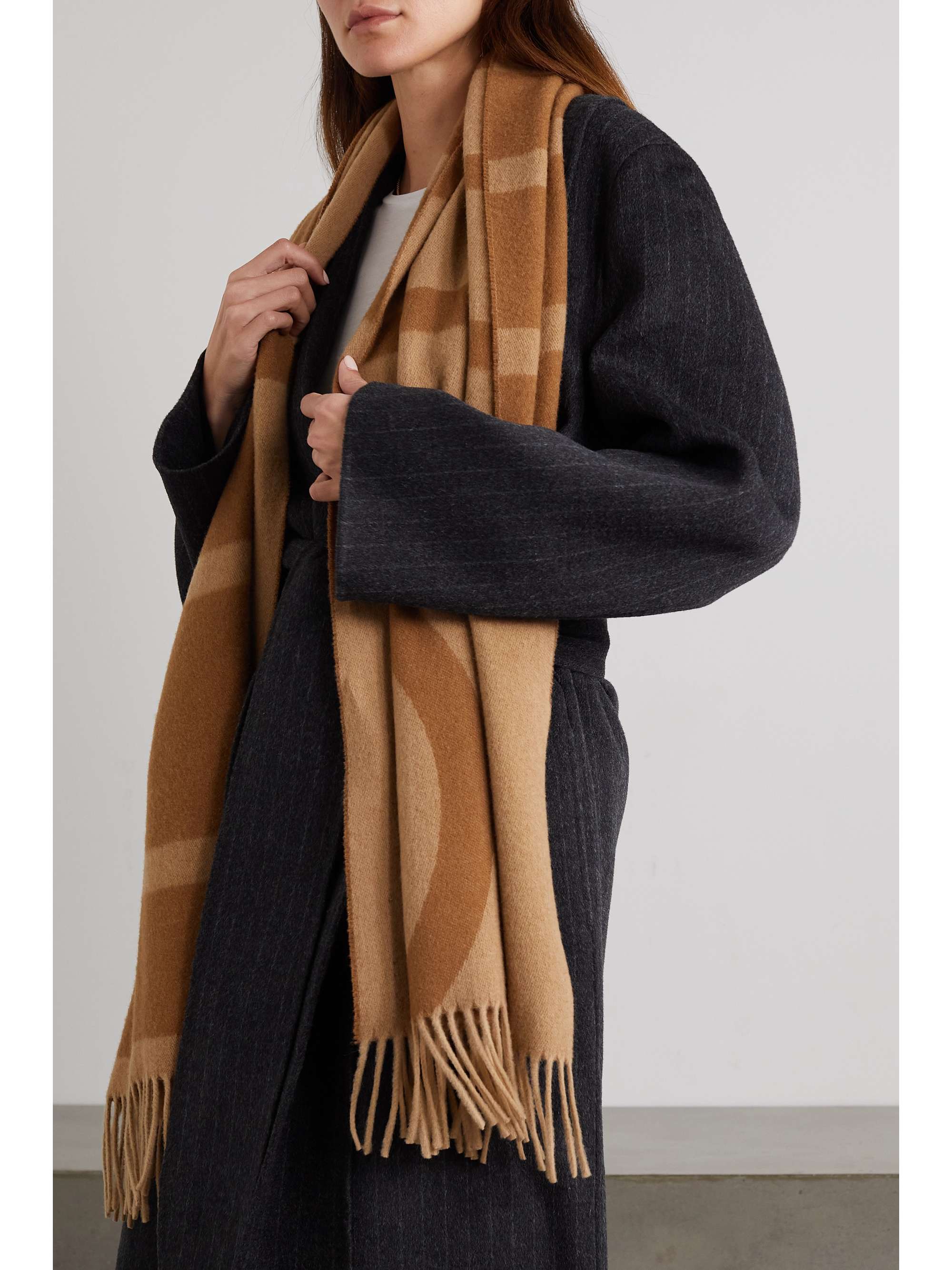 Monogram Jacquard Scarf - Toteme - Wool - Brown