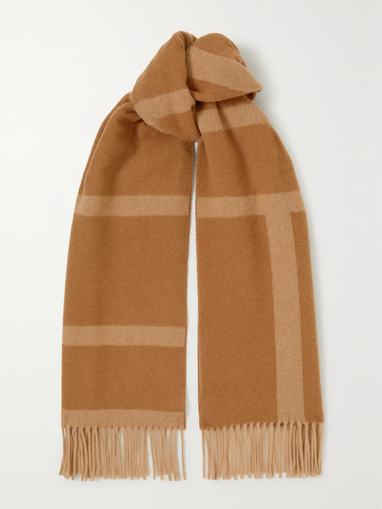 TOTEME - Fringed Wool Scarf - Brown