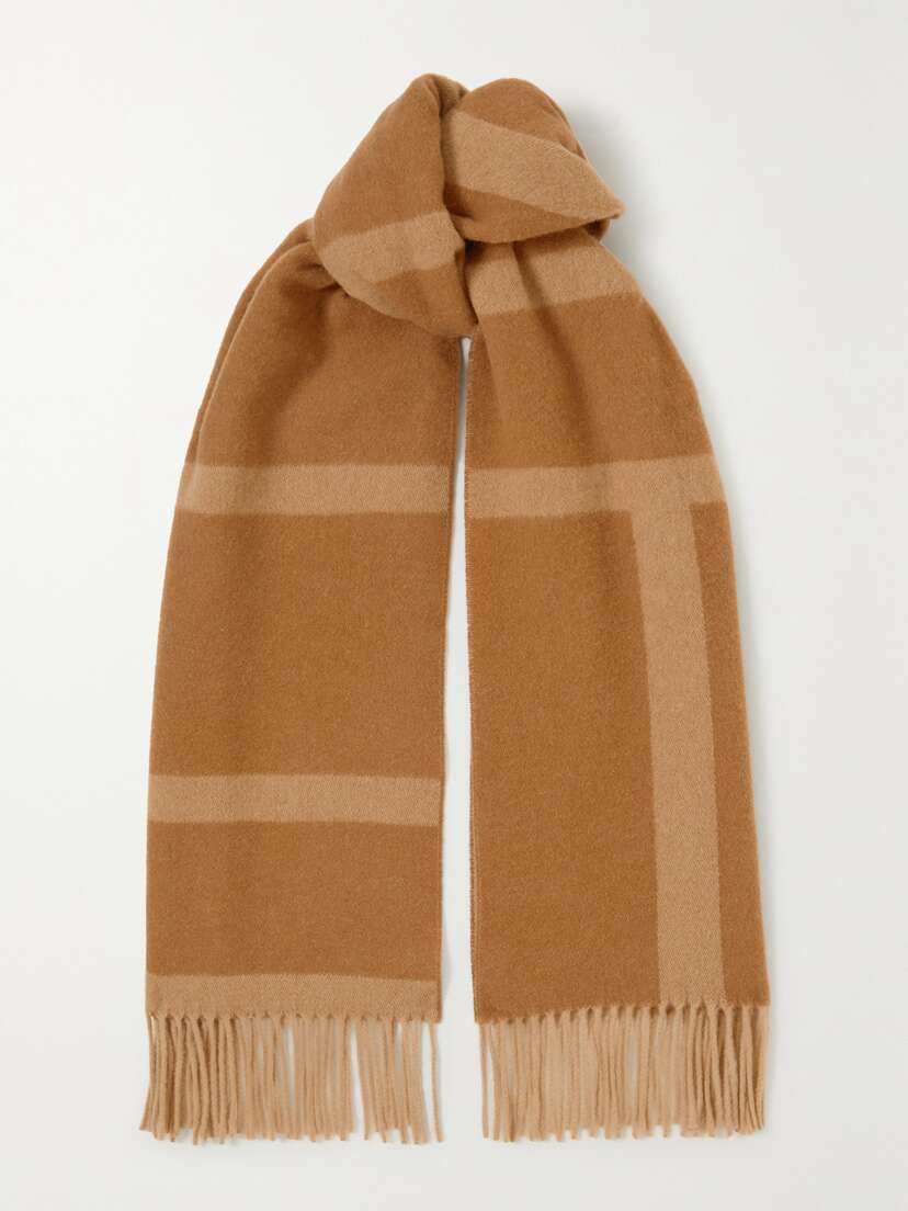 TOTEME Fringed Wool-jacquard Scarf