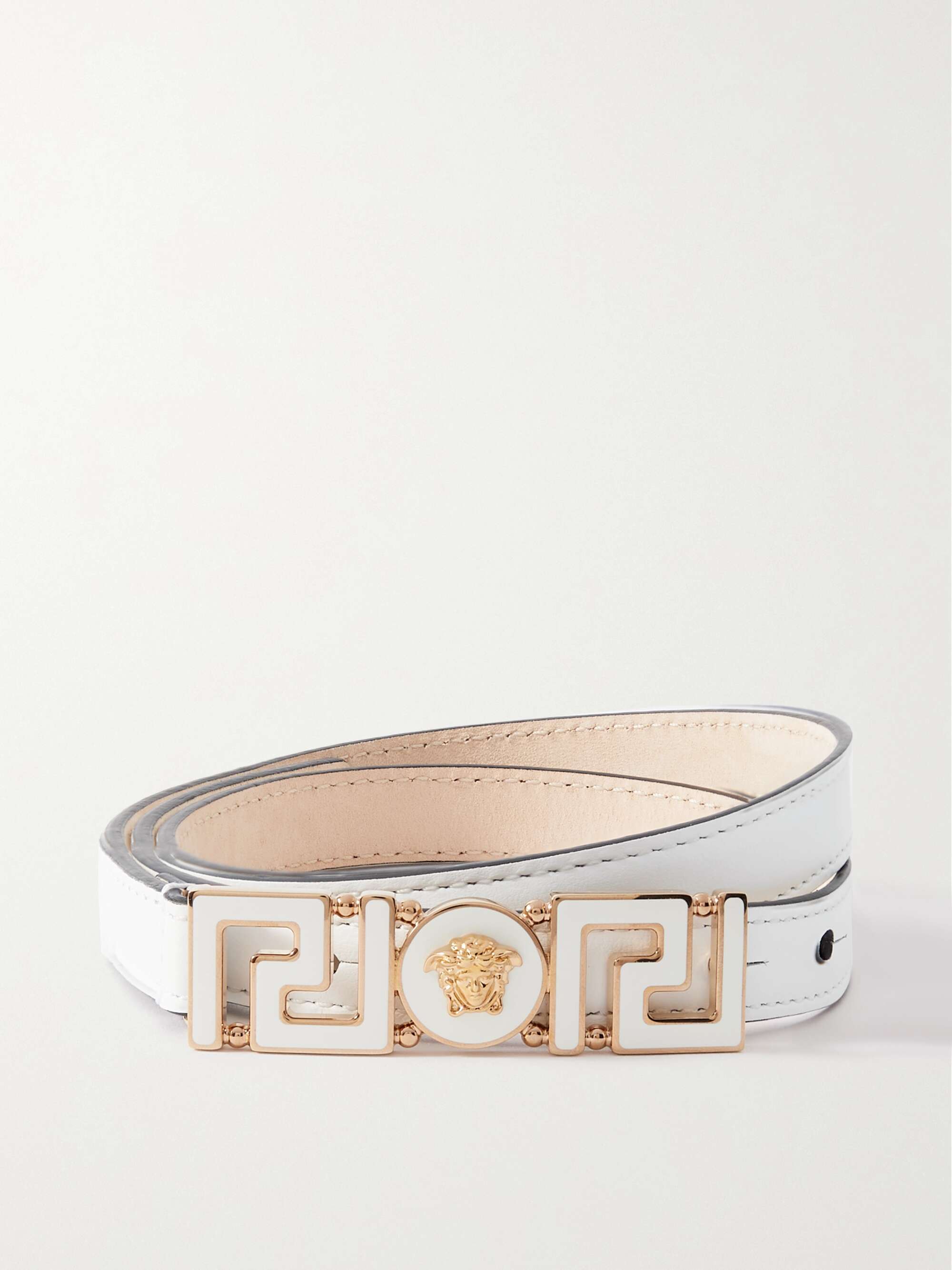 VERSACE Embellished leather belt