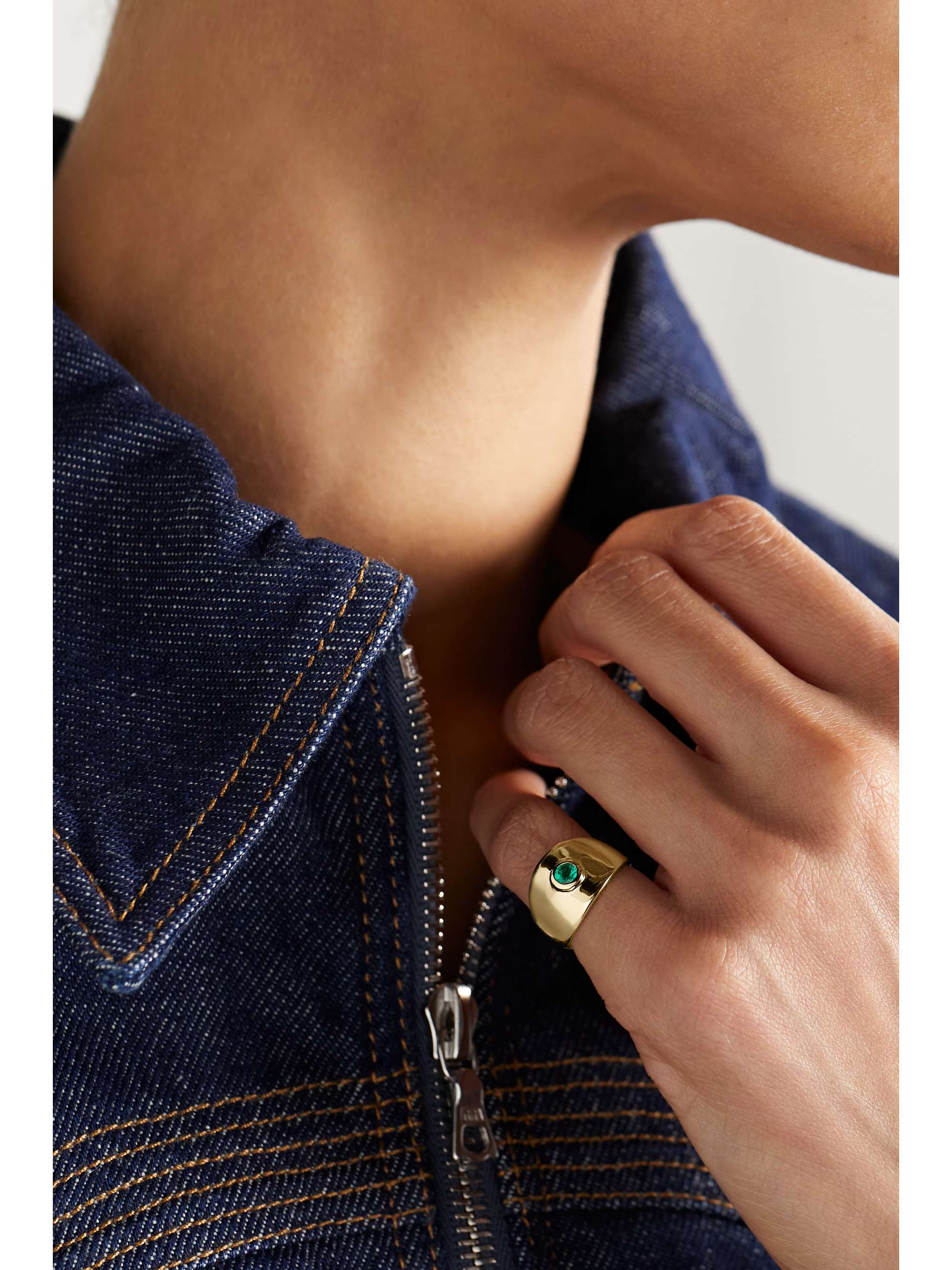 MASON AND BOOKS Becky 14-karat gold emerald ring