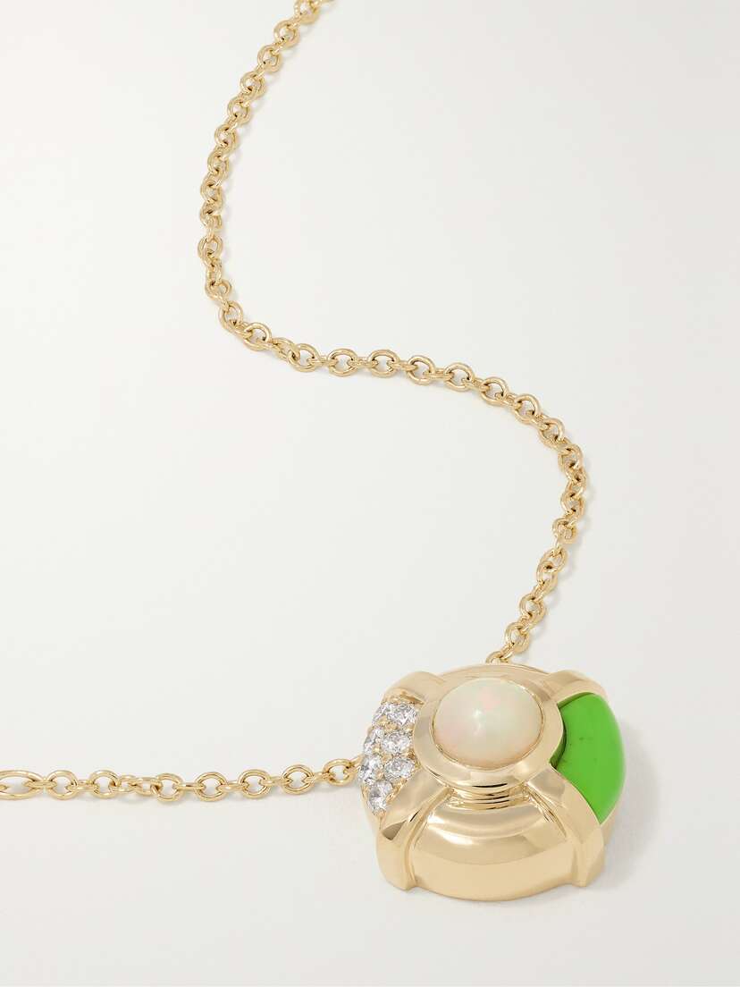 Mason and Books A Touch Of Sugar 14-karat Gold Multi-stone Necklace