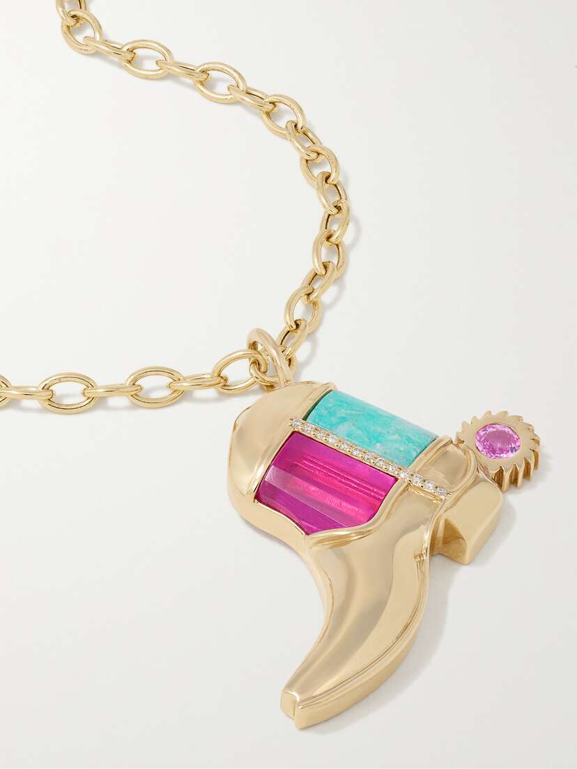 Mason and Books Ride Or Die Journey 14-karat Gold Multi-stone Necklace