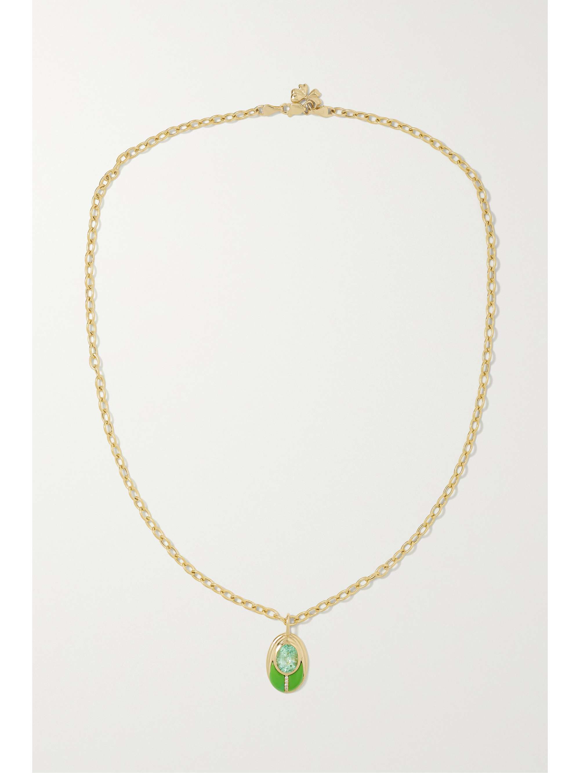 MASON AND BOOKS Love Bug 14-karat gold multi-stone necklace