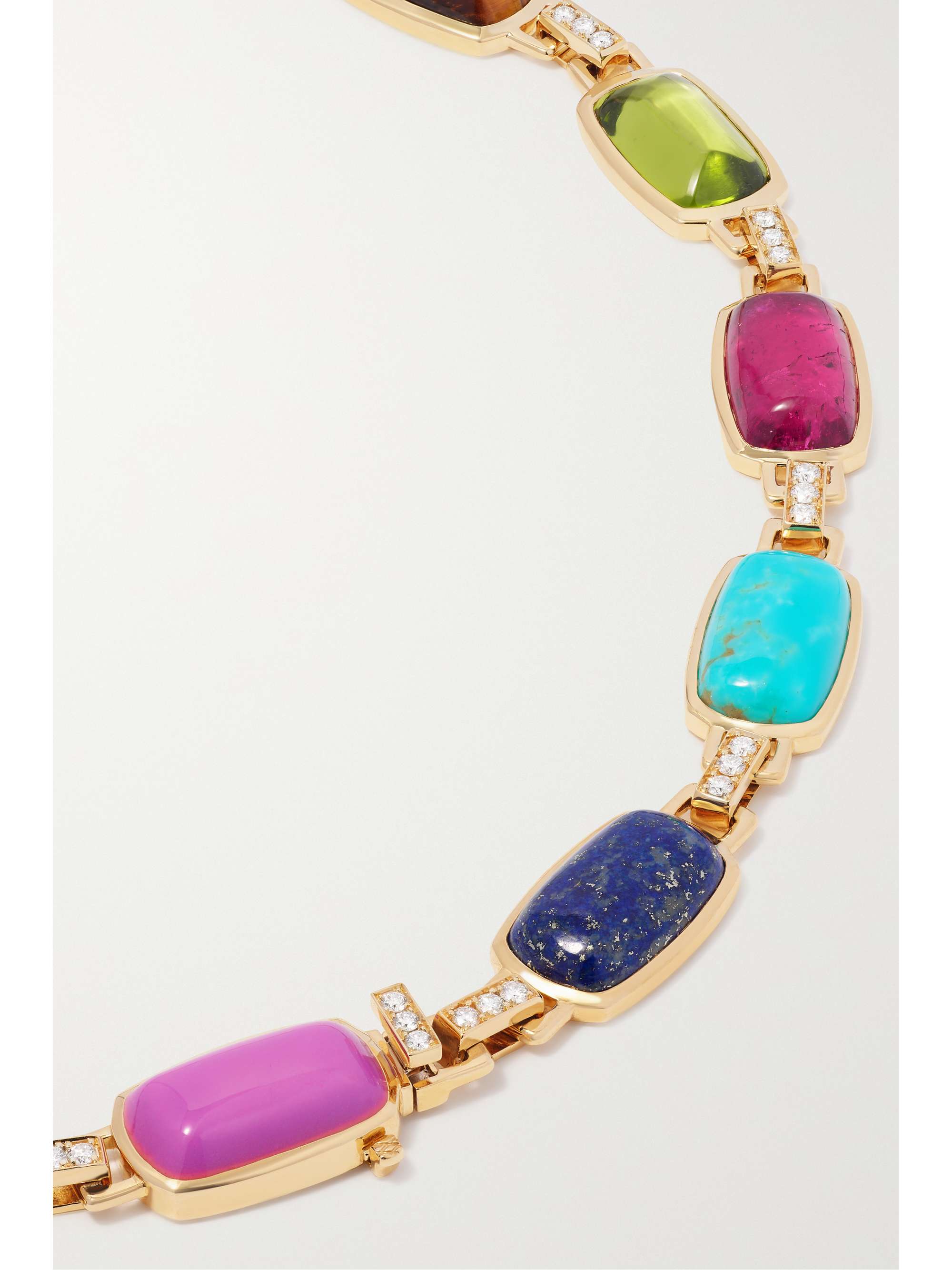 EMILY P. WHEELER Colourblock 18-karat gold diamond multi-stone necklace 