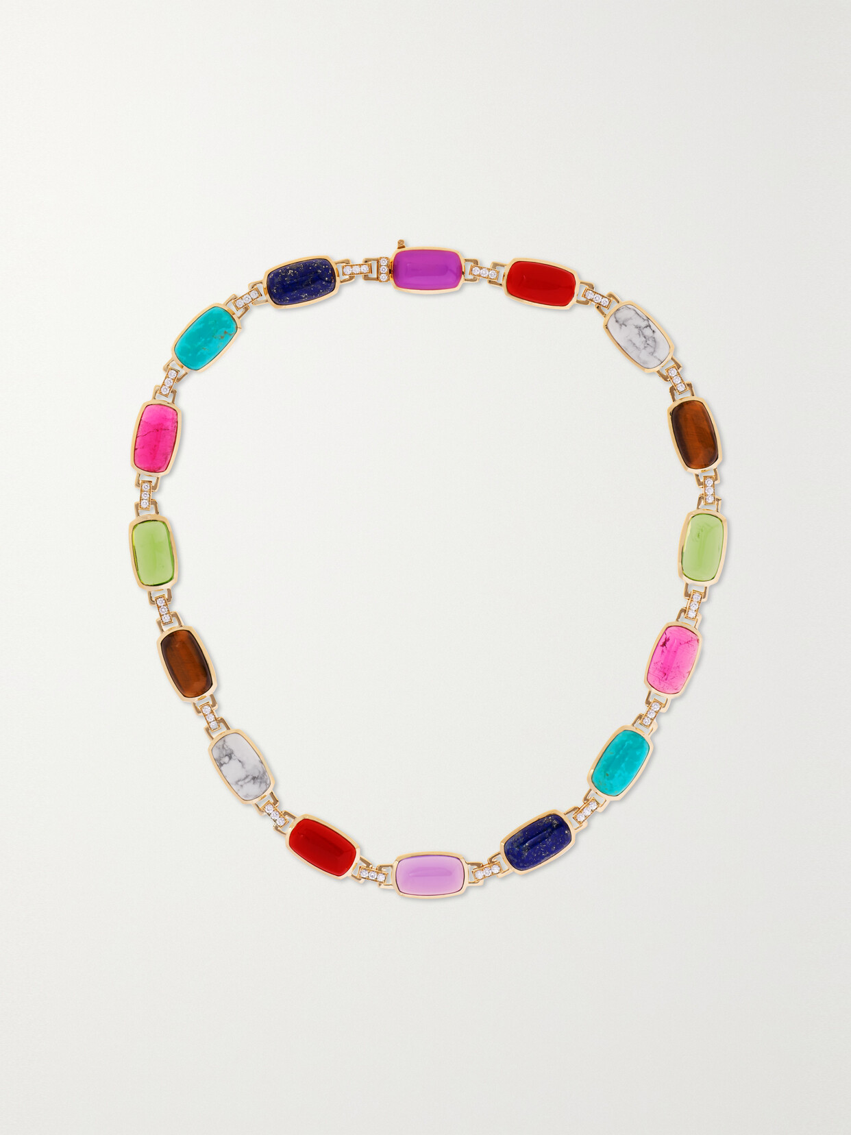 Emily P. Wheeler - Colourblock 18-karat Gold Diamond Multi-stone Necklace - one size