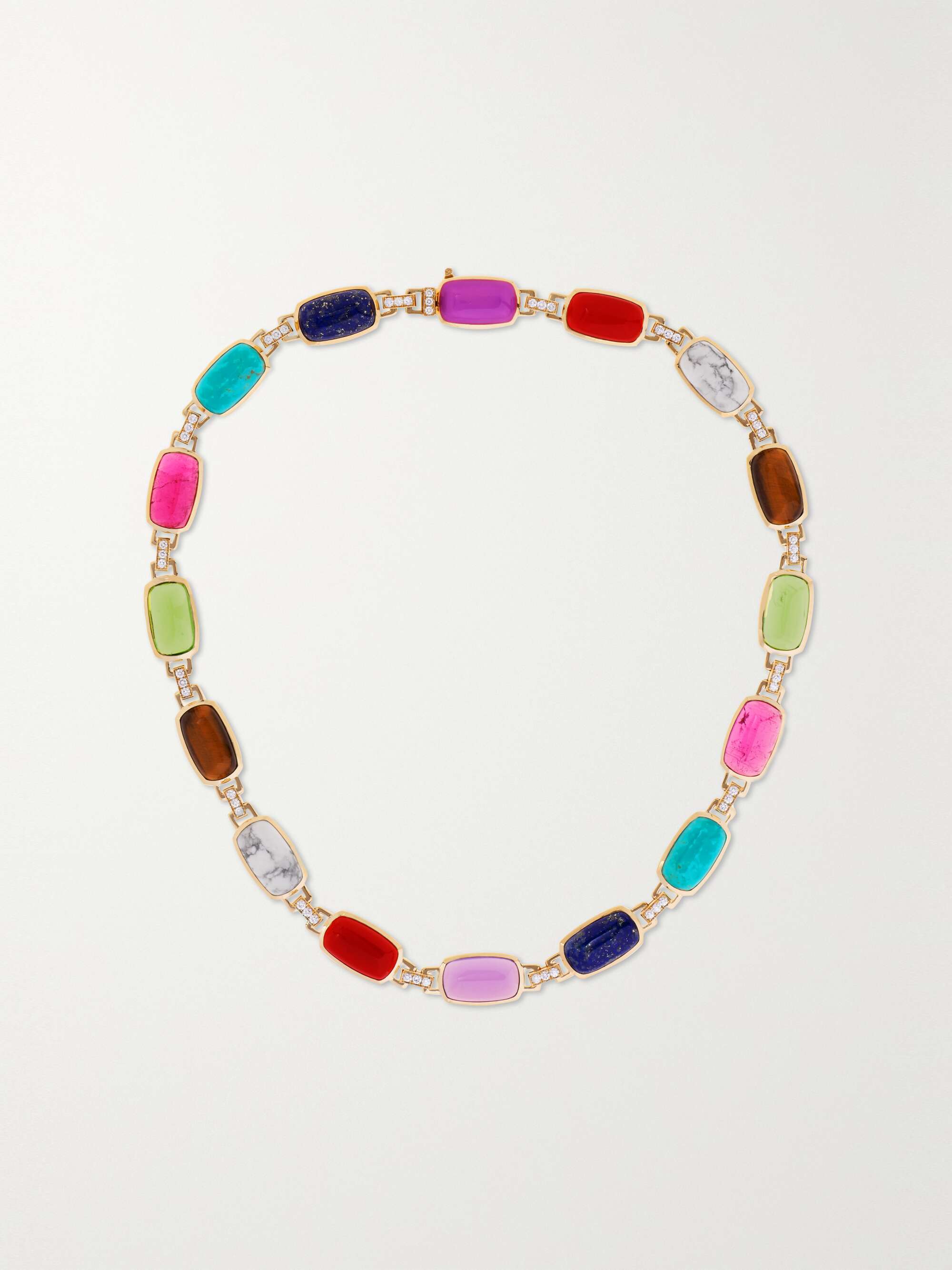 EMILY P. WHEELER Colourblock 18-karat gold diamond multi-stone necklace 