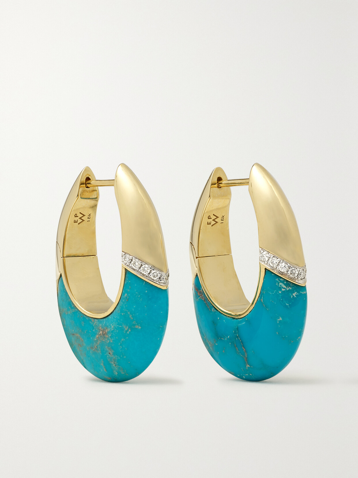 Emily P Wheeler + Net Sustain Bernadette 18-karat Recycled Gold, Turquoise And Diamond Earrings In Blue