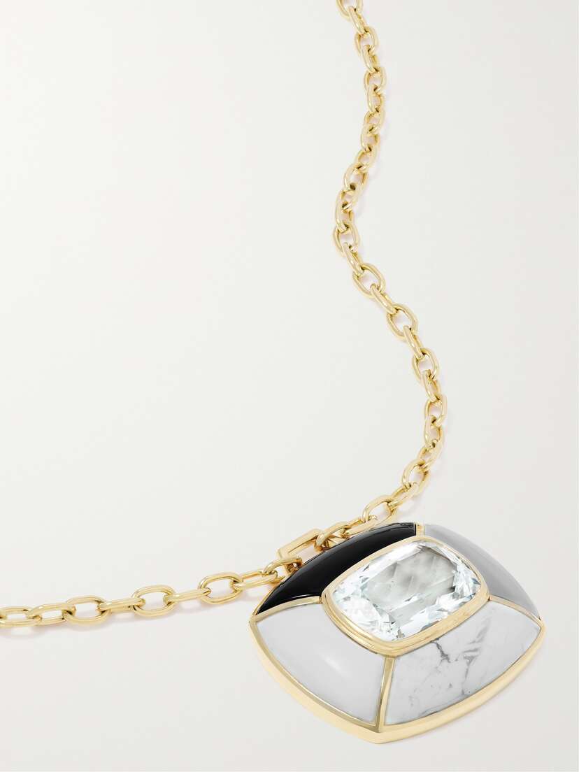 Emily P. Wheeler Bernadette Large Patchwork 18-karat Gold Multi-stone Necklace
