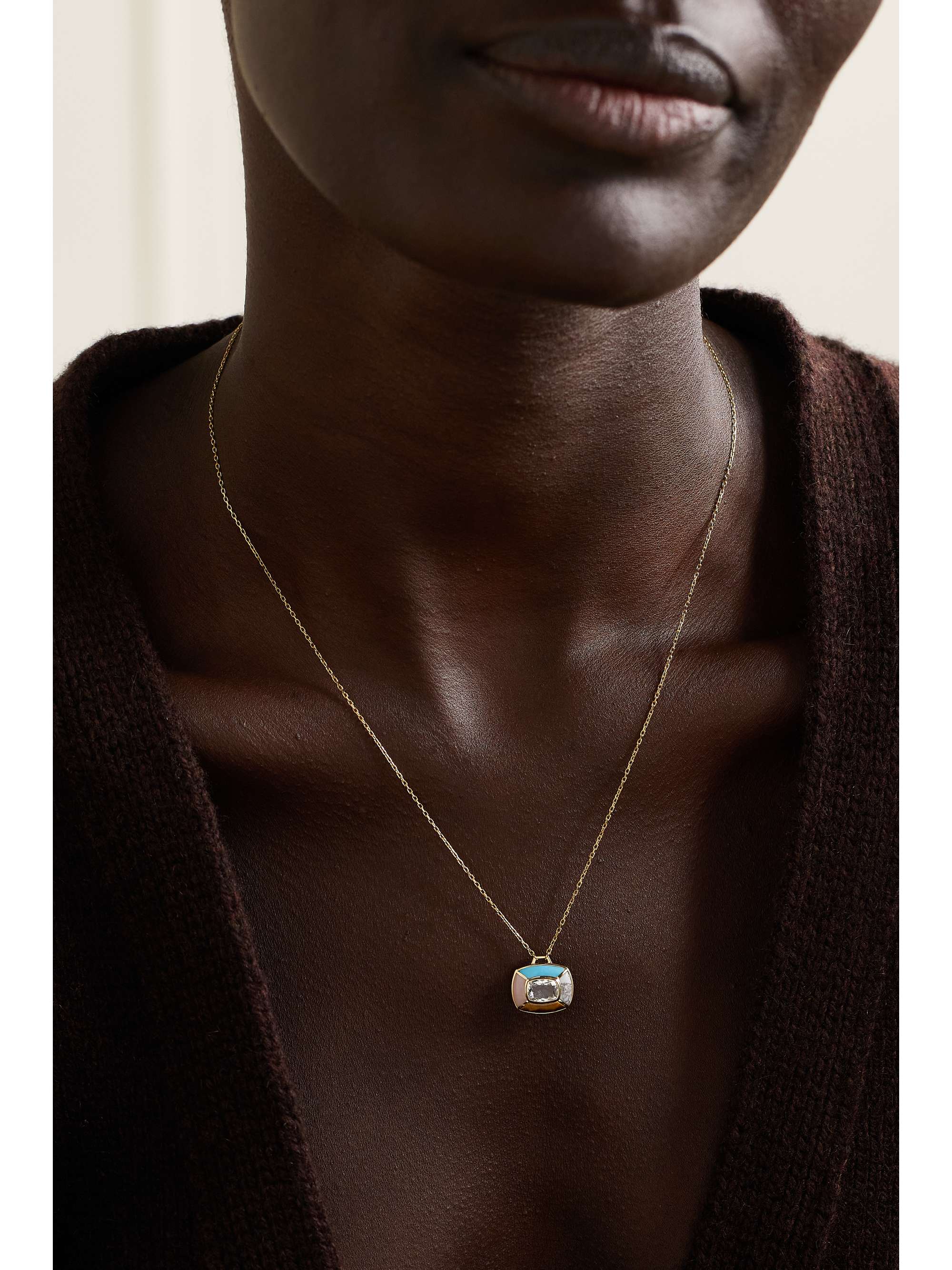 EMILY P. WHEELER + NET SUSTAIN Bernadette Mini Patchwork 18-karat recycled gold multi-stone necklace