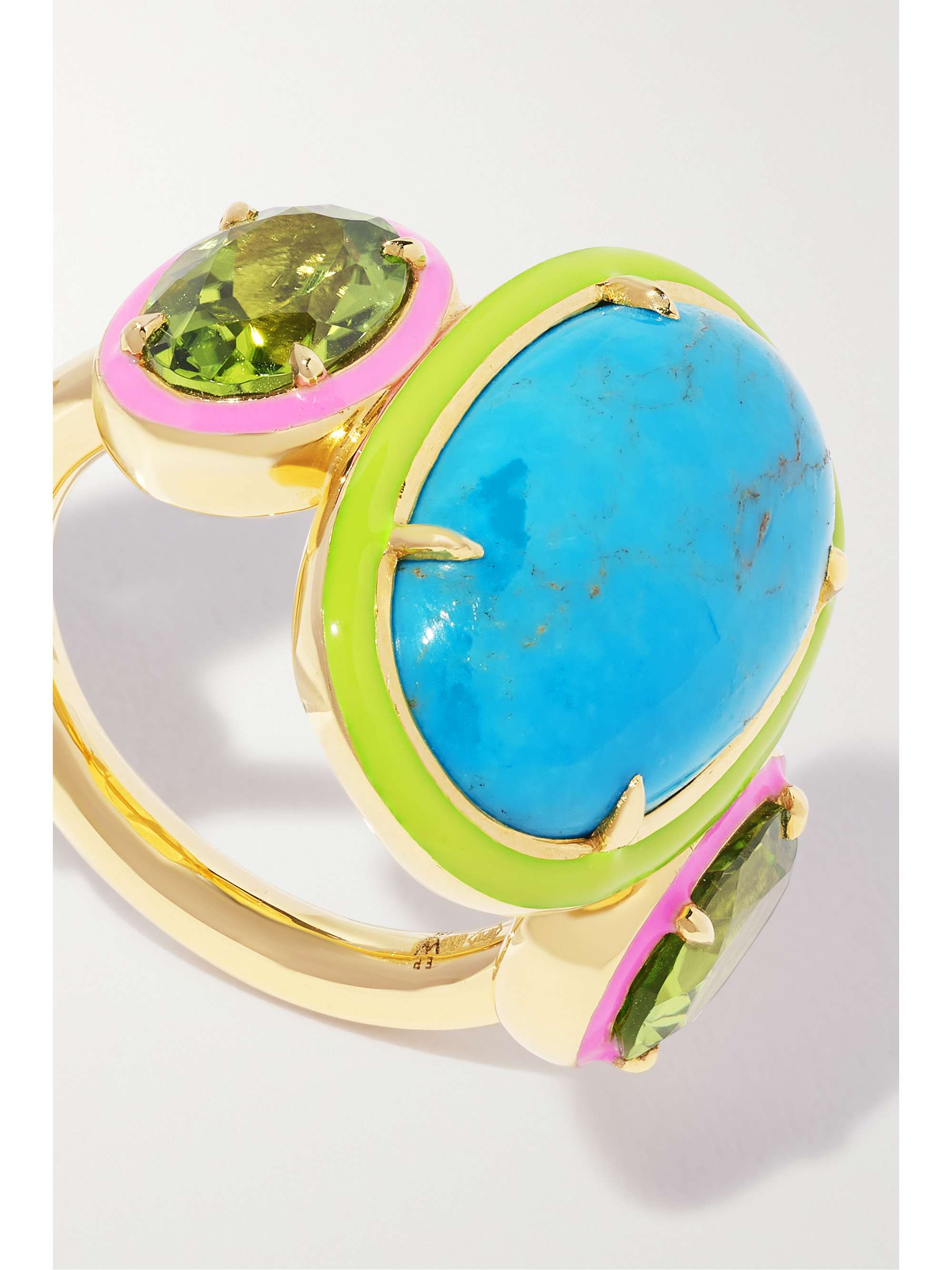 EMILY P. WHEELER + NET SUSTAIN Farrah 18-karat recycled gold, turquoise, peridot and enamel ring