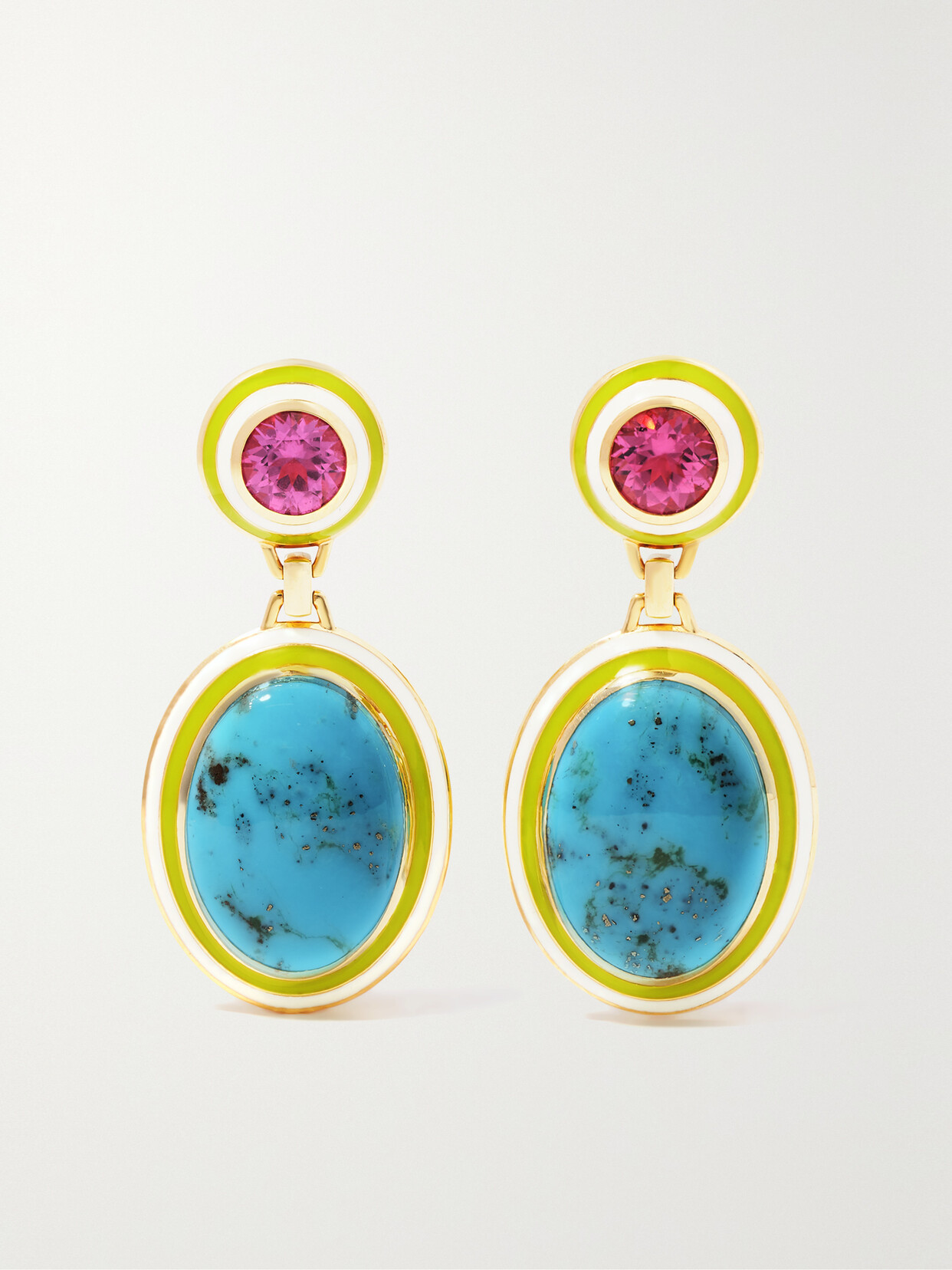 Emily P. Wheeler - Bernadette Janice 18-karat Gold Enamel And Multi-stone Earrings - Blue