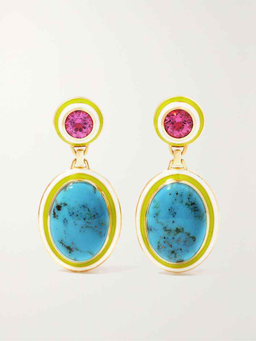 Emily P. Wheeler Bernadette Janice 18-karat Gold Enamel And Multi-stone Earrings
