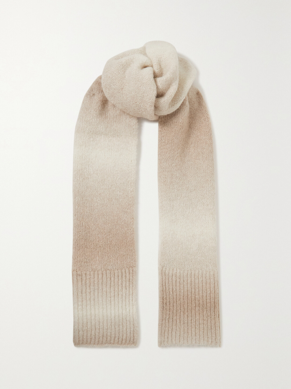 Joseph - Striped Alpaca-blend Scarf - Ivory