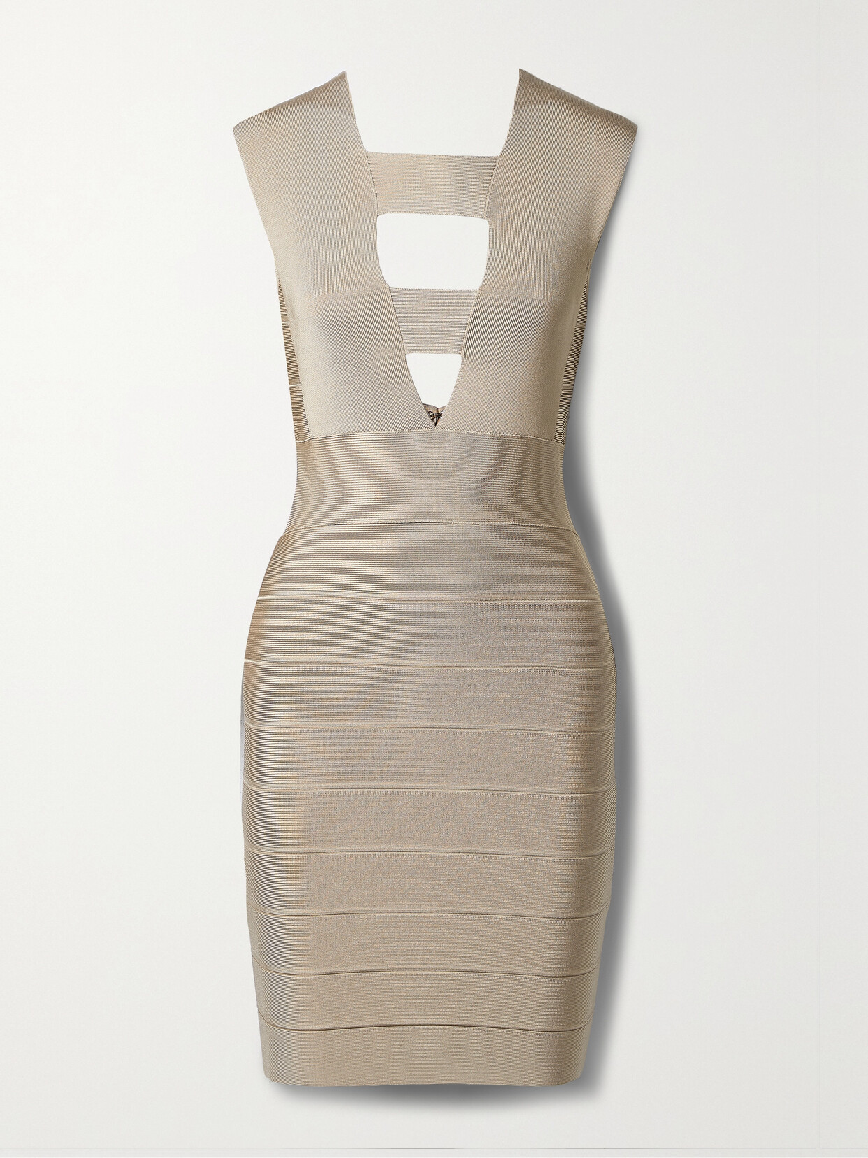 Hervé Léger Icon Cutout Recycled-bandage Mini Dress - Neutrals