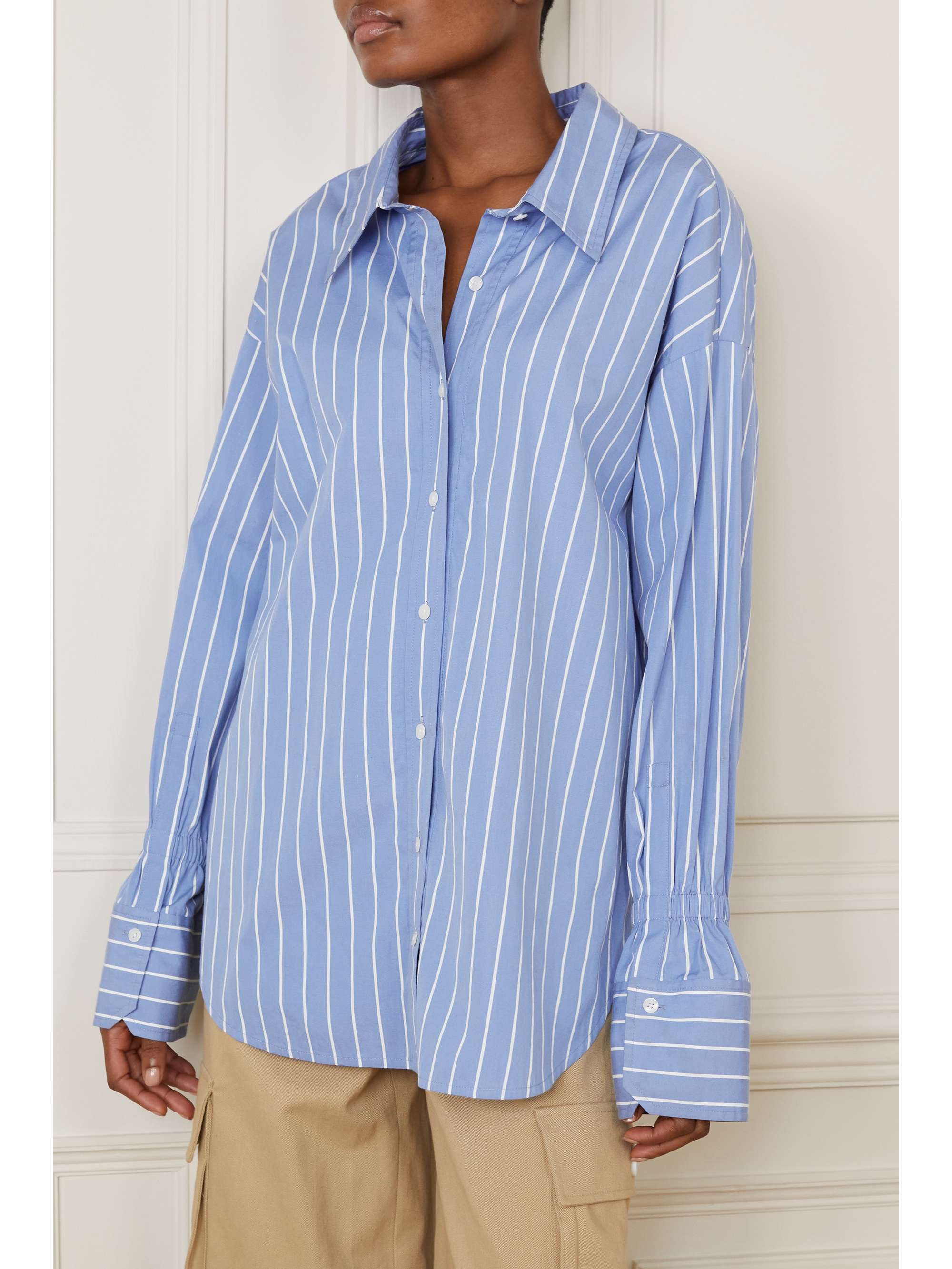 A.L.C. Monica oversized striped cotton-poplin shirt