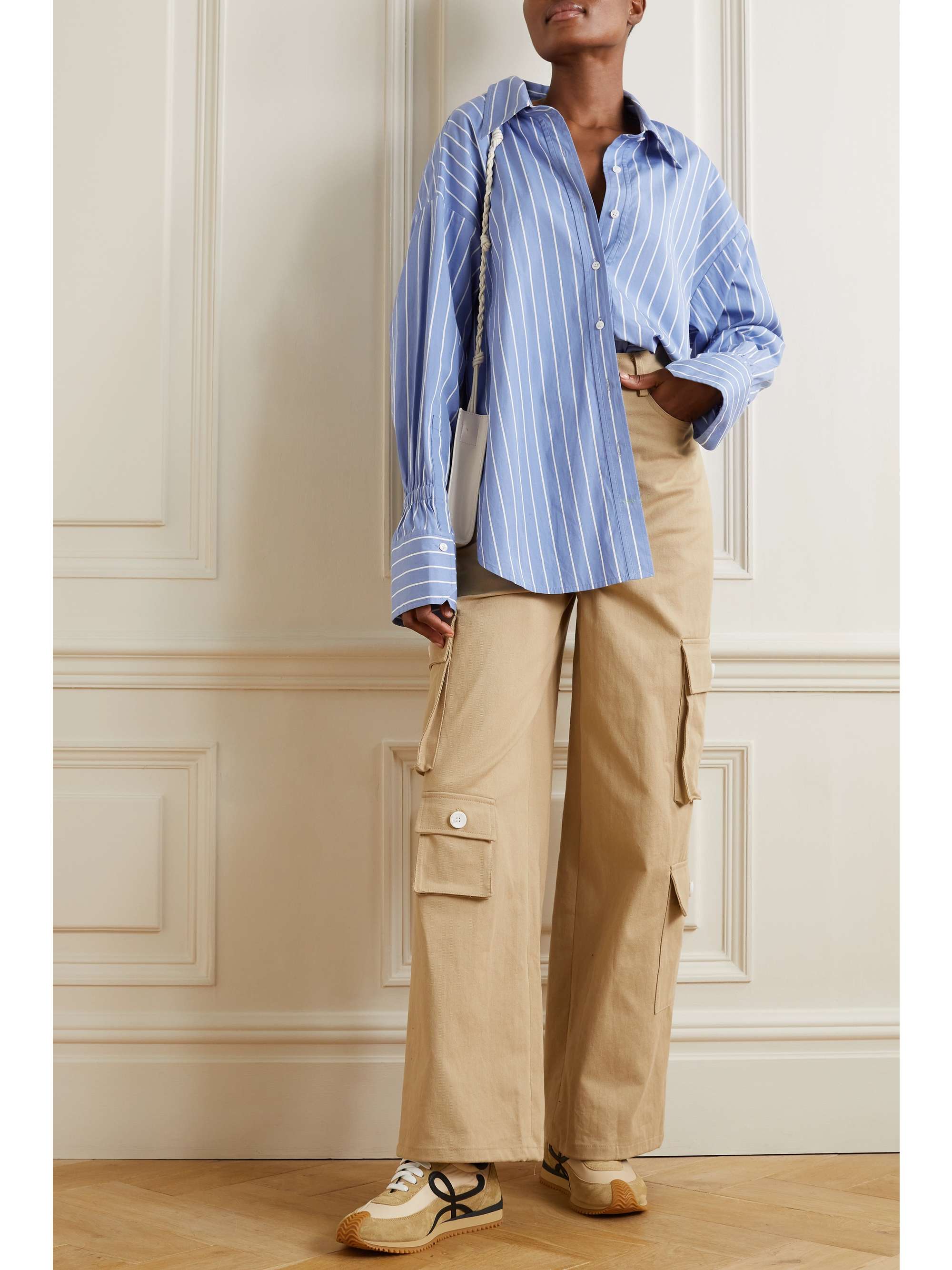 A.L.C. Monica oversized striped cotton-poplin shirt