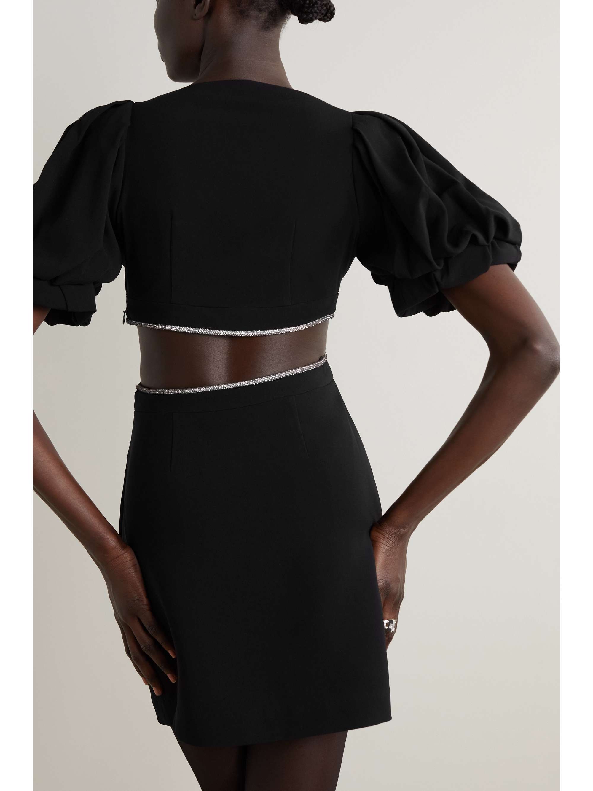 A.L.C. Hazel crystal-embellished cutout cady mini dress