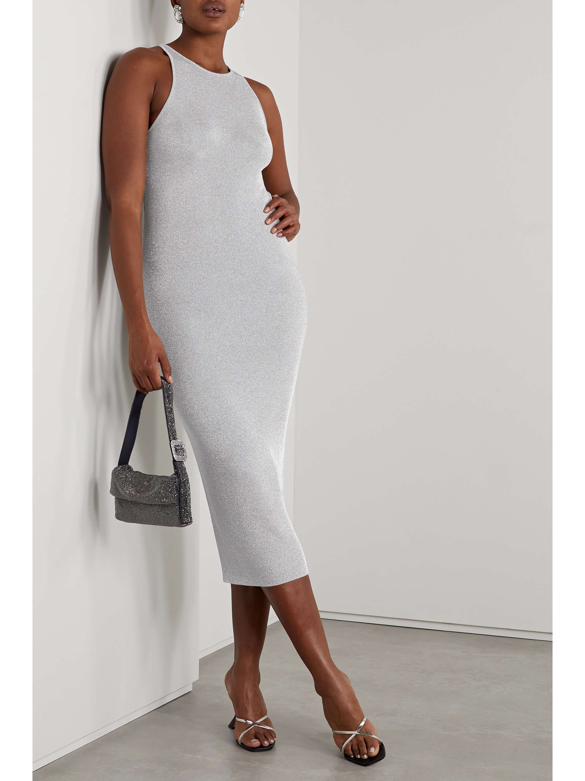 A.L.C. Ashley metallic knitted midi dress