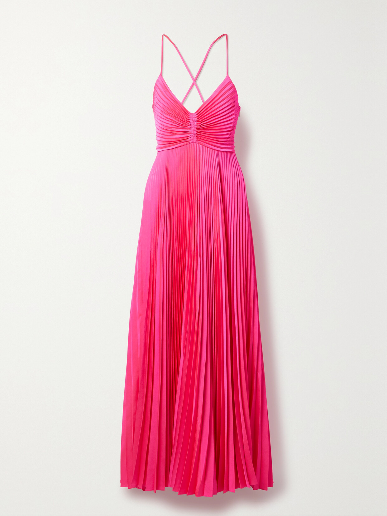 A.L.C. - Aries Cutout Pleated Satin Maxi Dress - Pink