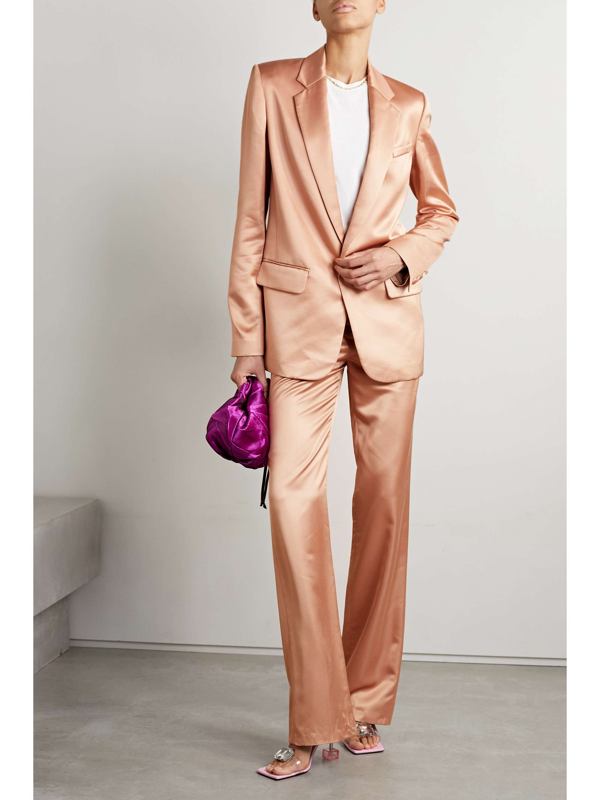 A.L.C. Ford satin straight-leg pants
