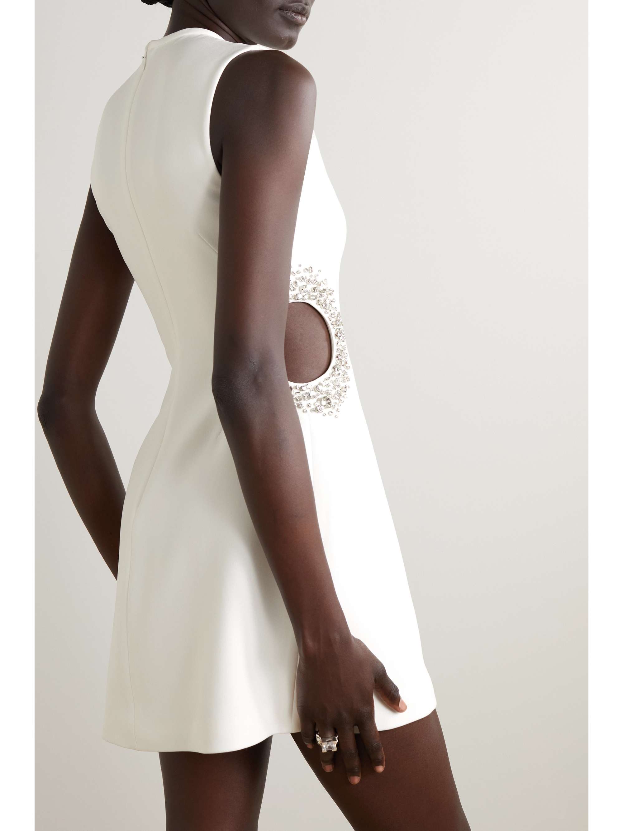 A.L.C. Skye crystal-embellished cutout cady mini dress