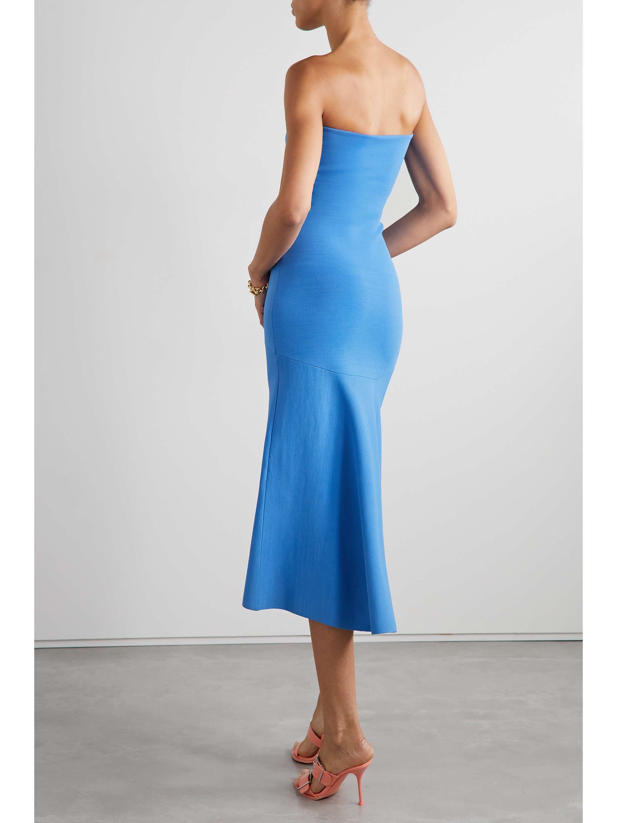 A.L.C. Dean strapless stretch-ponte midi dress