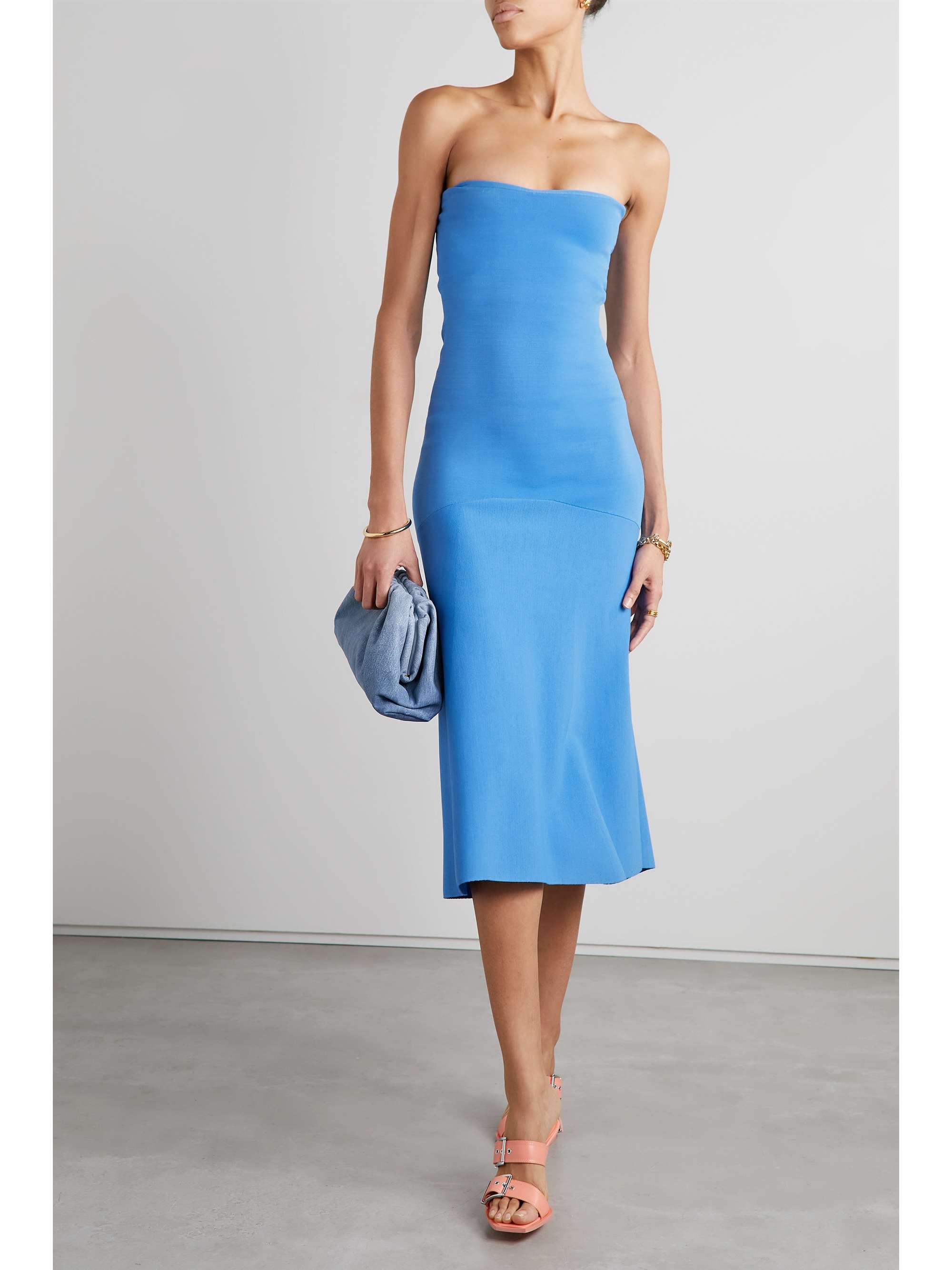 A.L.C. Dean strapless stretch-ponte midi dress