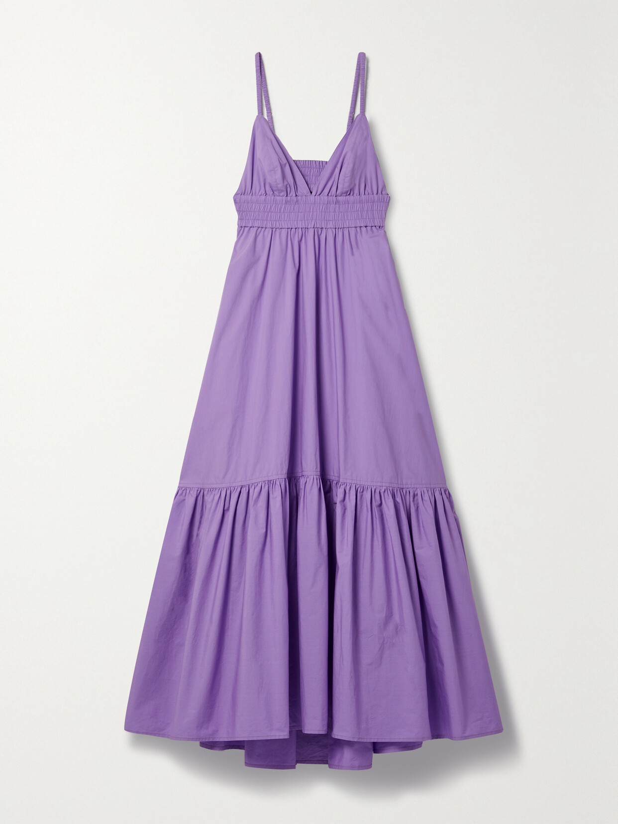 A.L.C. - Rhodes Ruched Cutout Cotton-poplin Midi Dress - Purple