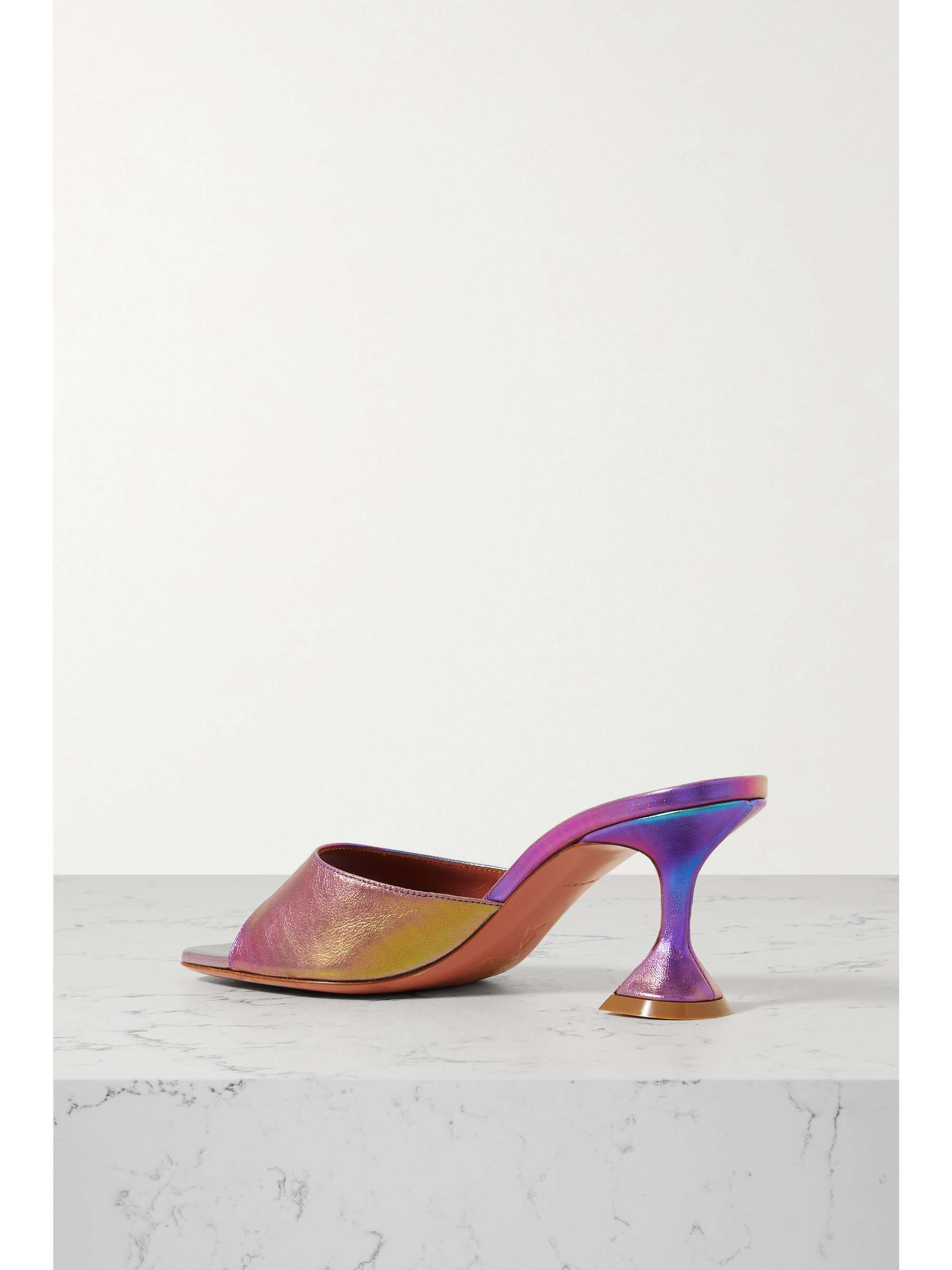 AMINA MUADDI Lupita iridescent leather mules | NET-A-PORTER