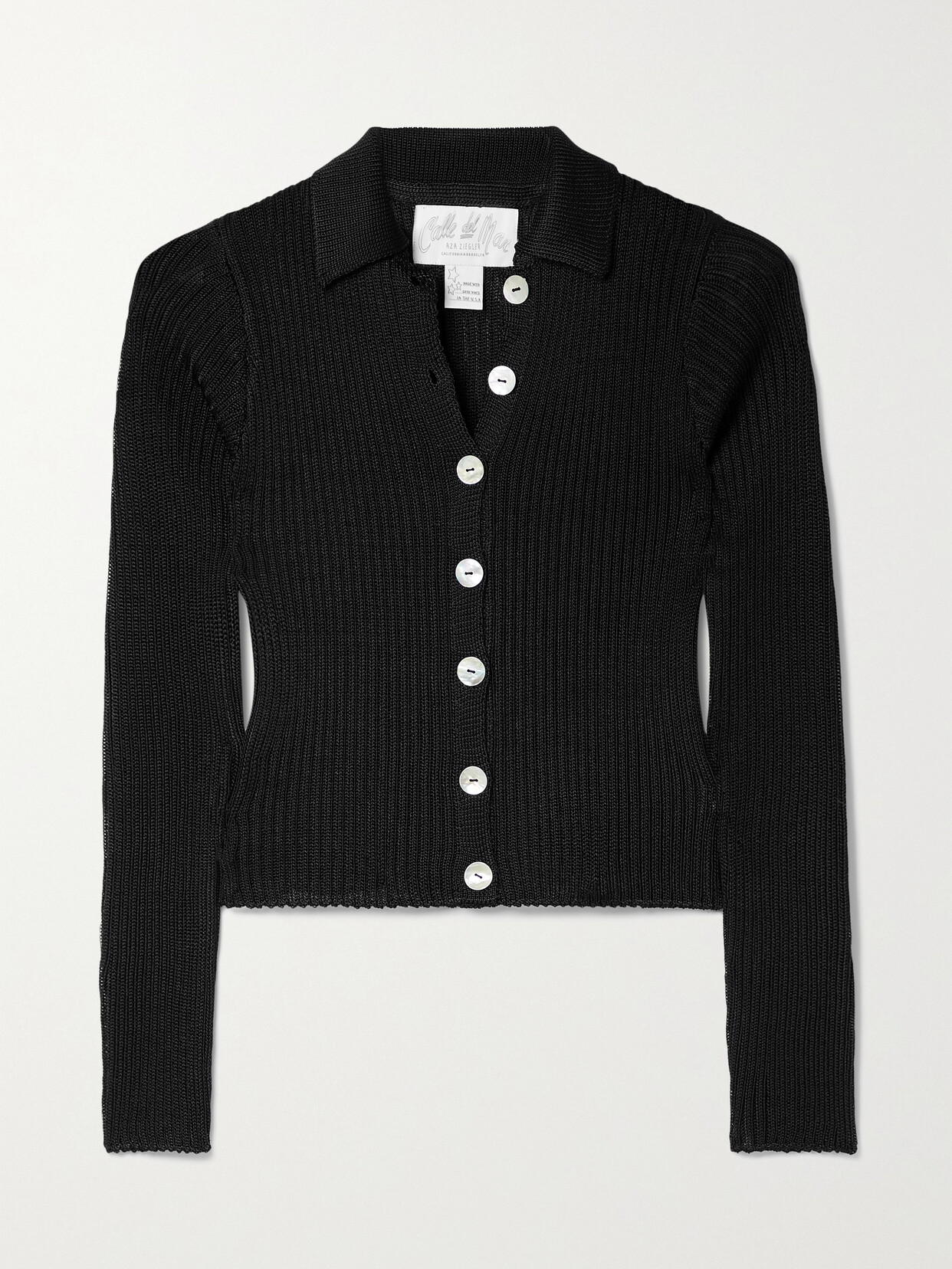 Calle Del Mar - Cropped Ribbed-knit Cardigan - Black