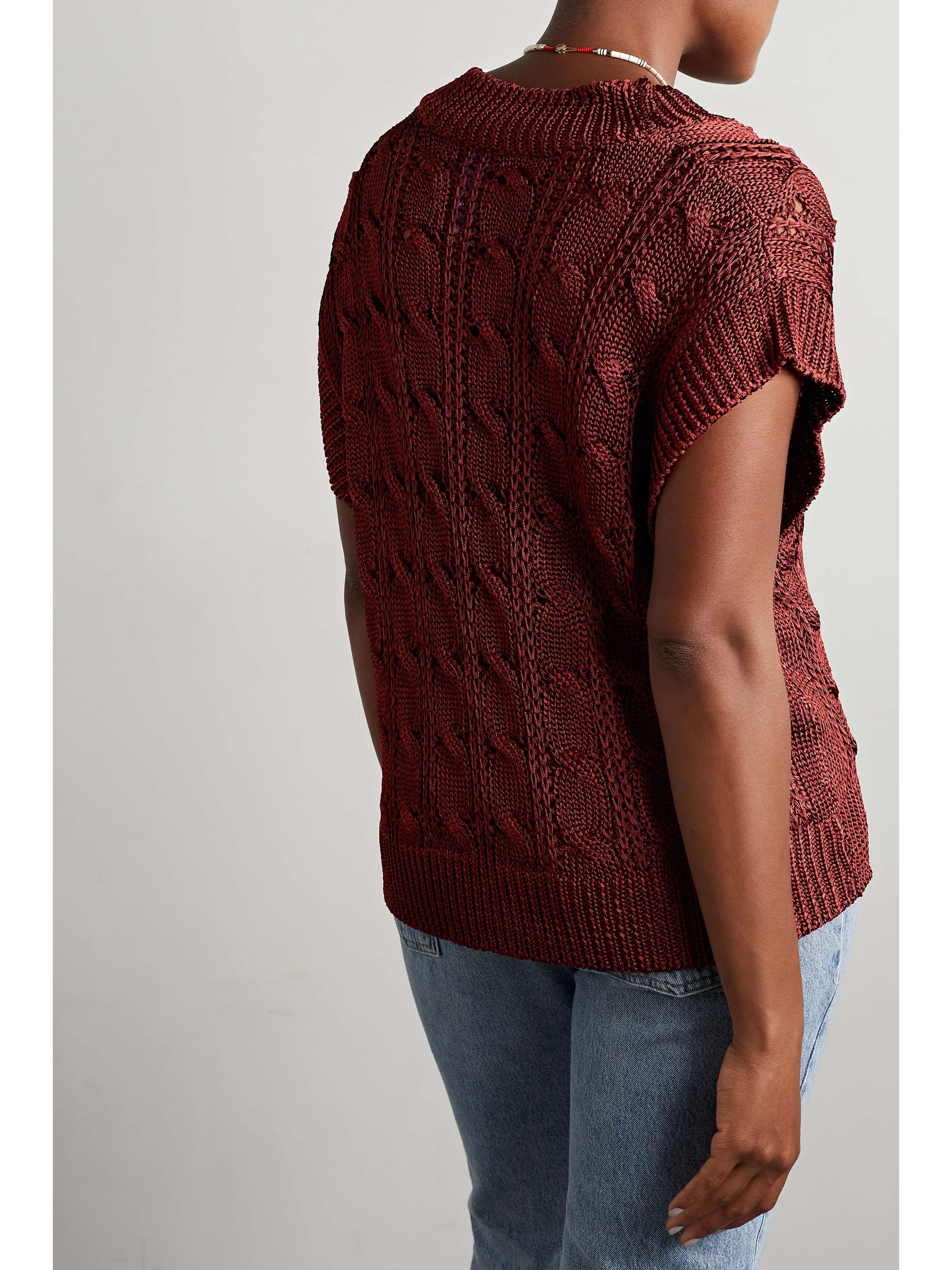 CALLE DEL MAR Cable-knit vest
