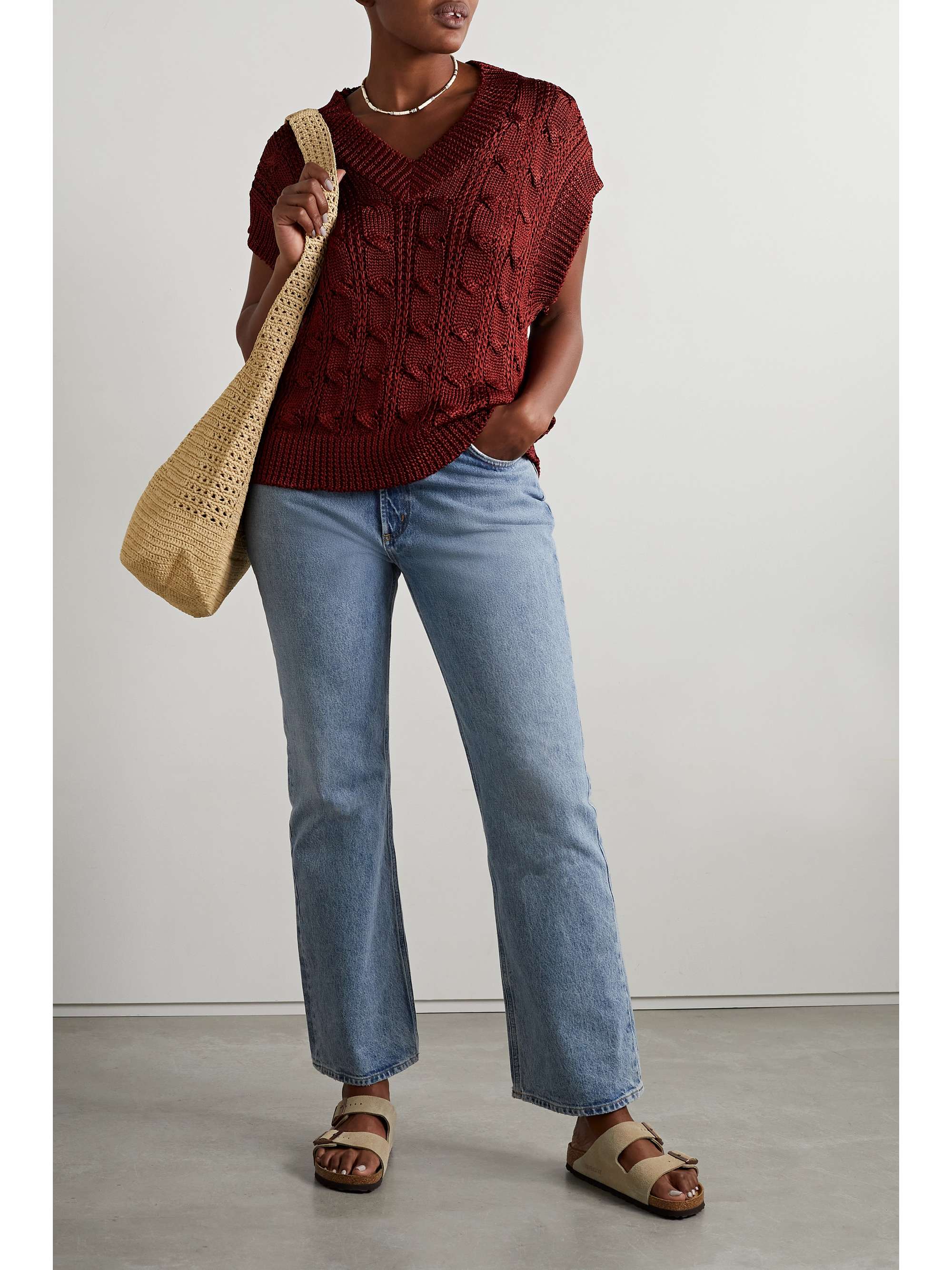 CALLE DEL MAR Cable-knit vest