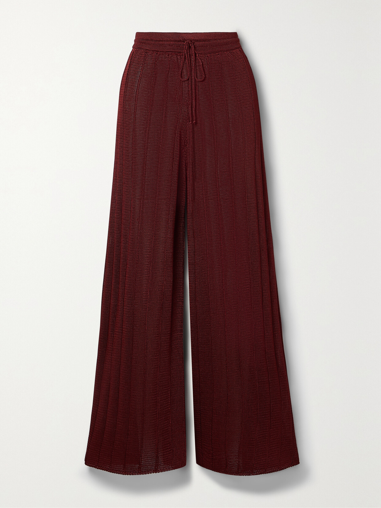 Calle Del Mar - Crochet-knit Wide-leg Pants - Burgundy