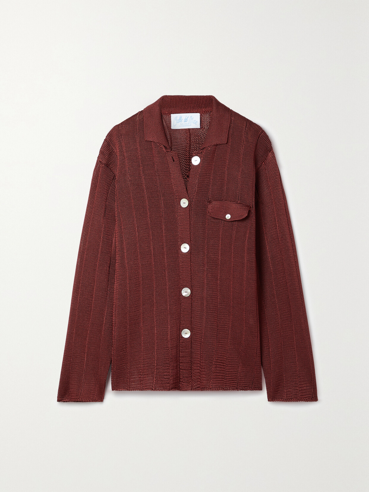 Calle Del Mar - Ribbed-knit Shirt - Burgundy