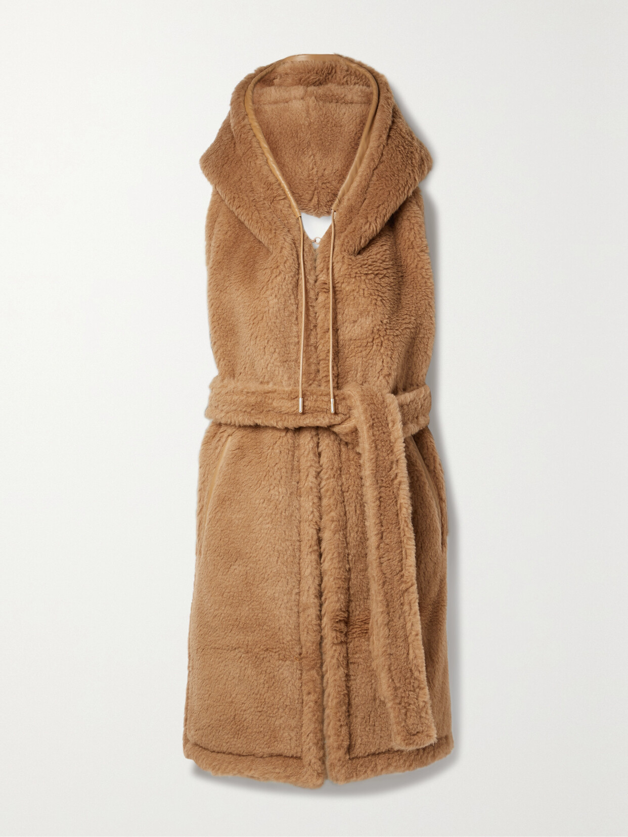 Max Mara - Korea Belted Hooded Camel Hair And Silk-blend Wrap - Brown