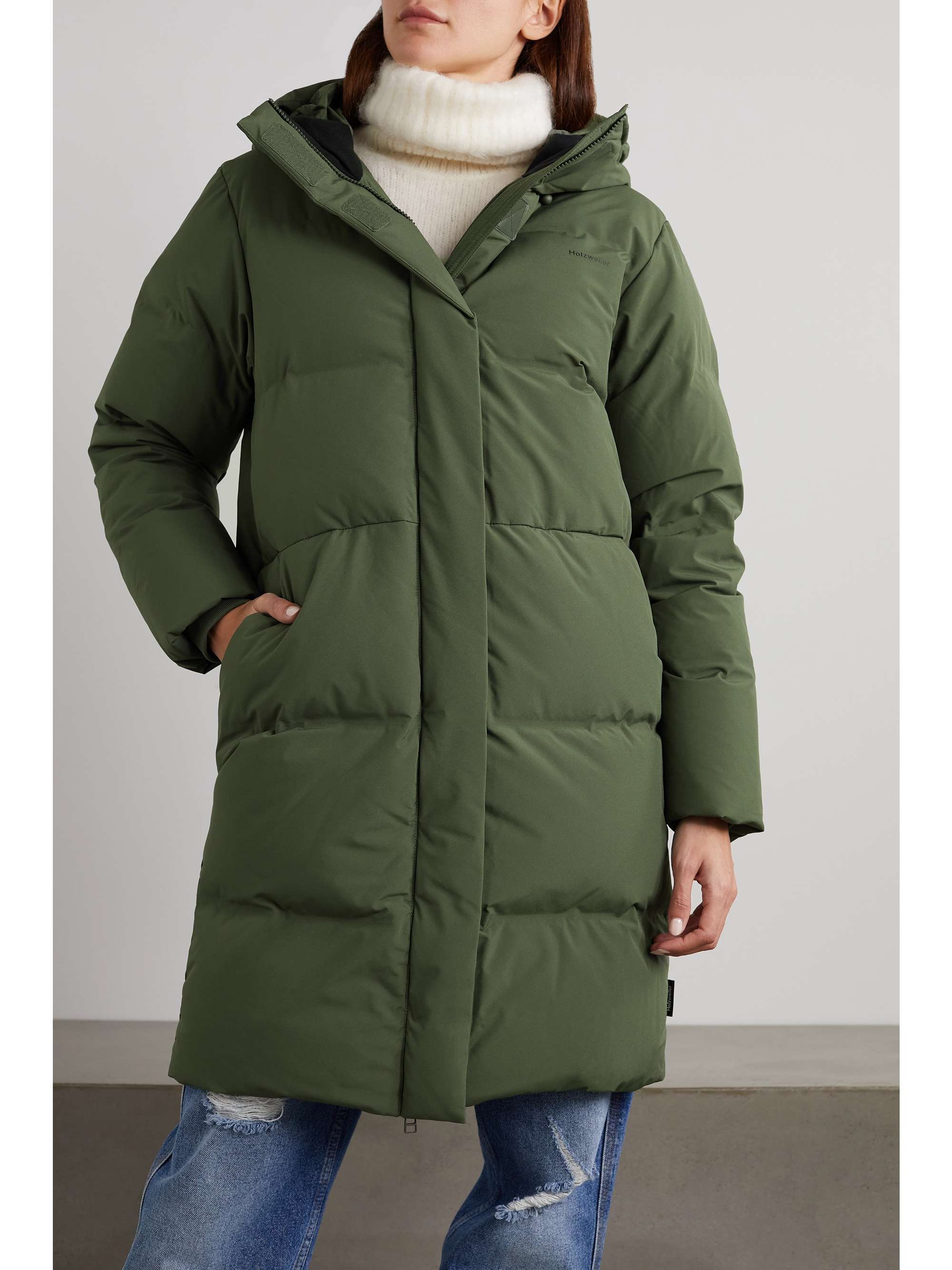 HOLZWEILER + NET SUSTAIN Leon hooded quilted shell down jacket